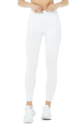 High-Waist Airbrush Capri - White