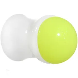 0 Gauge White Neon Yellow Acrylic Saddle Plug