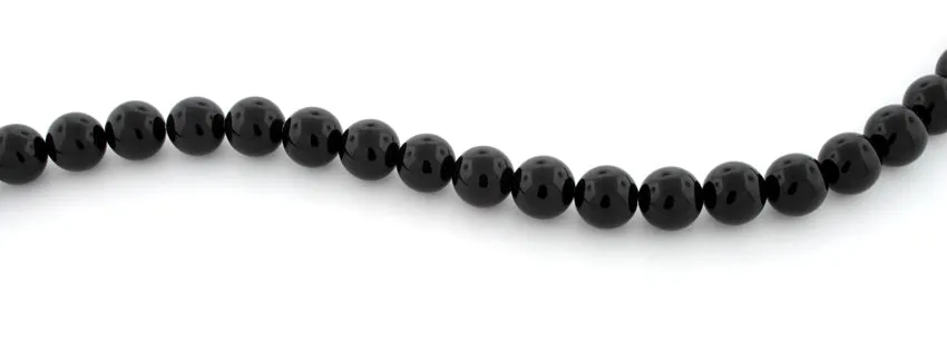 10mm Plain Round Black Agate Gem Stone Beads