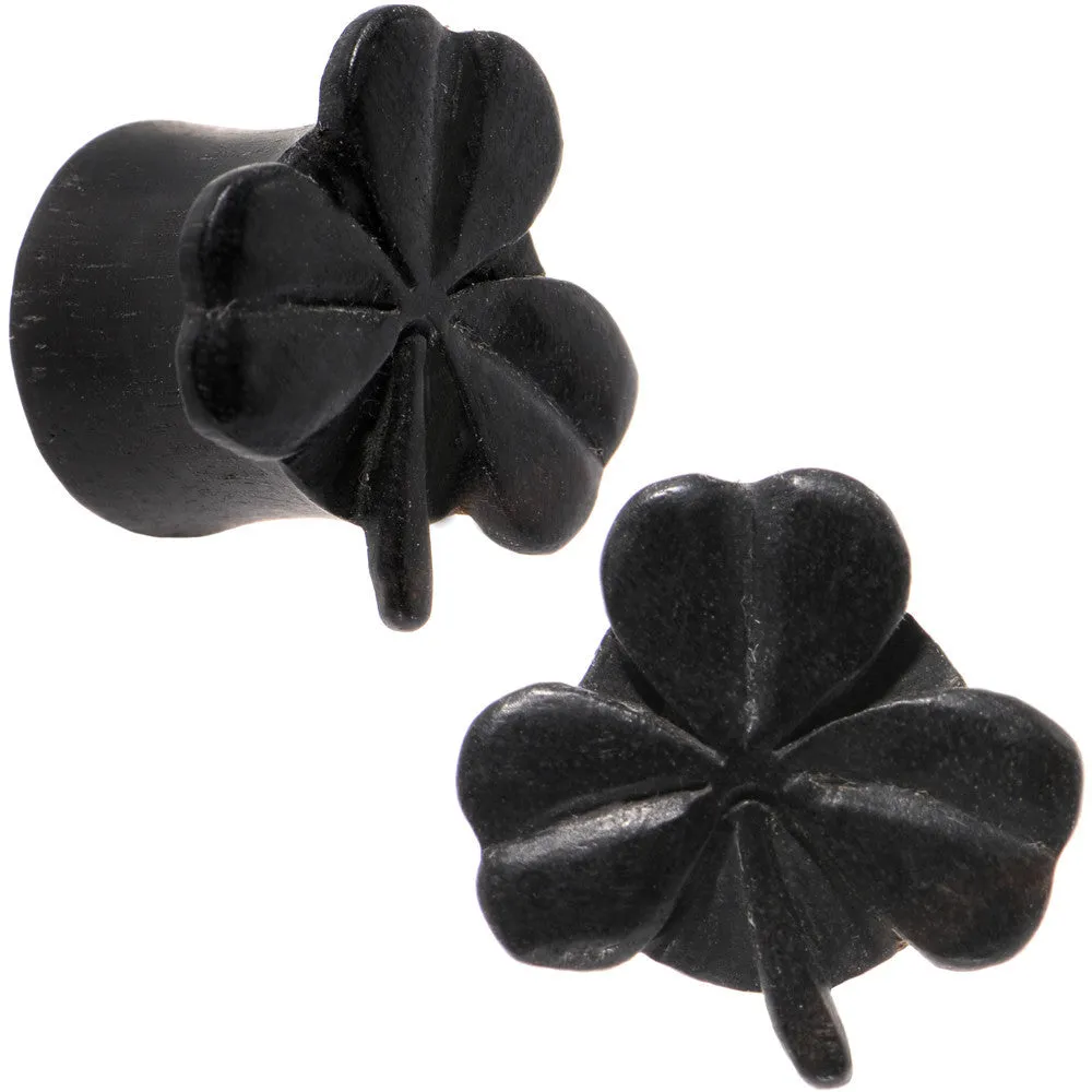 1/2 Organic Arang Wood Shamrock Single Flare Plug Set