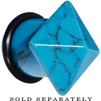 1/2 Turquoise Semi Precious Stone Pyramid Top Plug