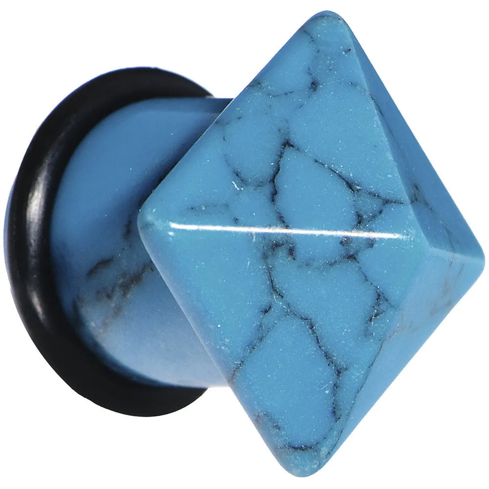 1/2 Turquoise Semi Precious Stone Pyramid Top Plug