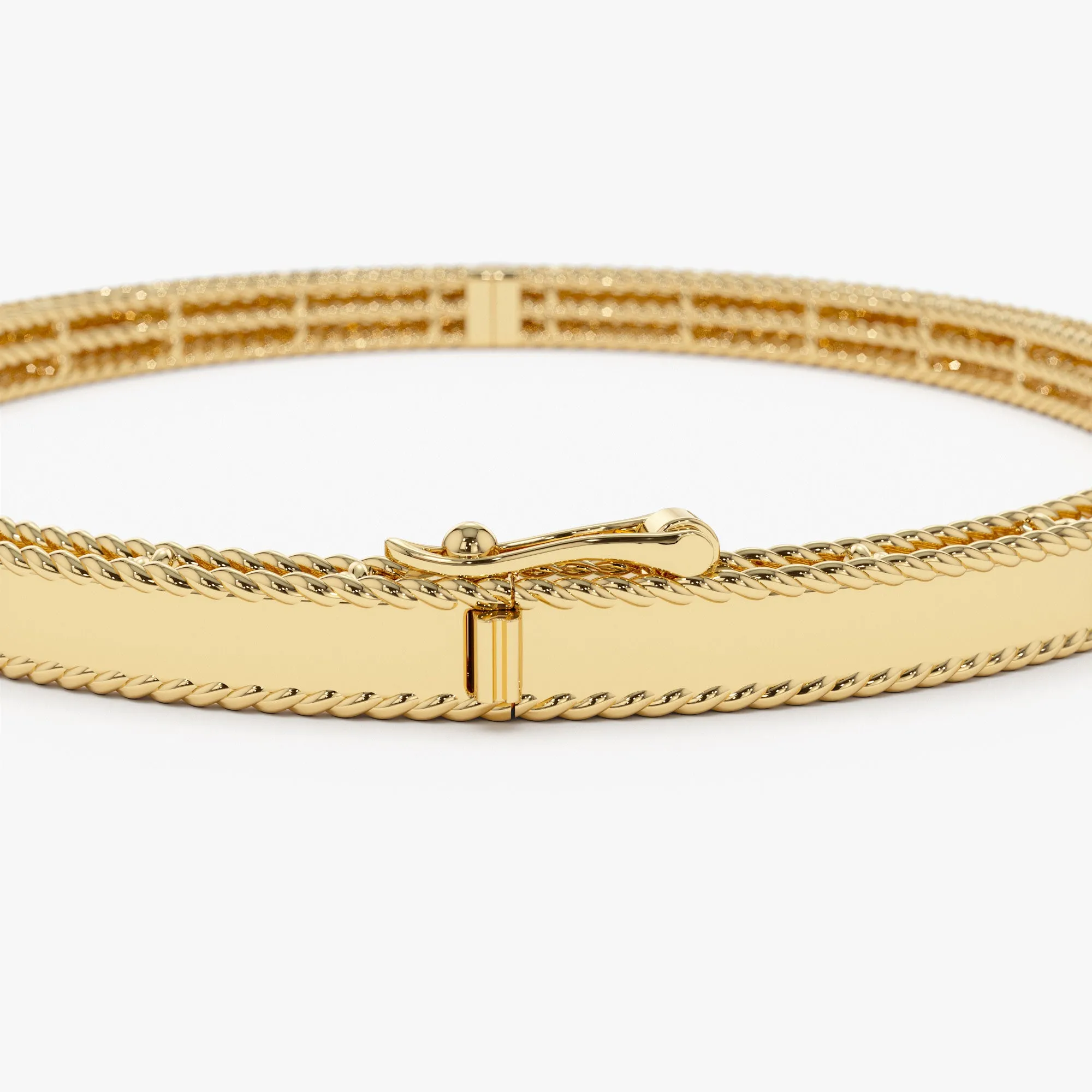 14K Milgrain Edge Gold Bangle Bracelet