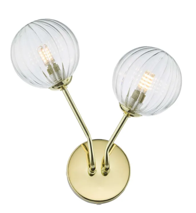 55701 2 Light Gold Wall Light