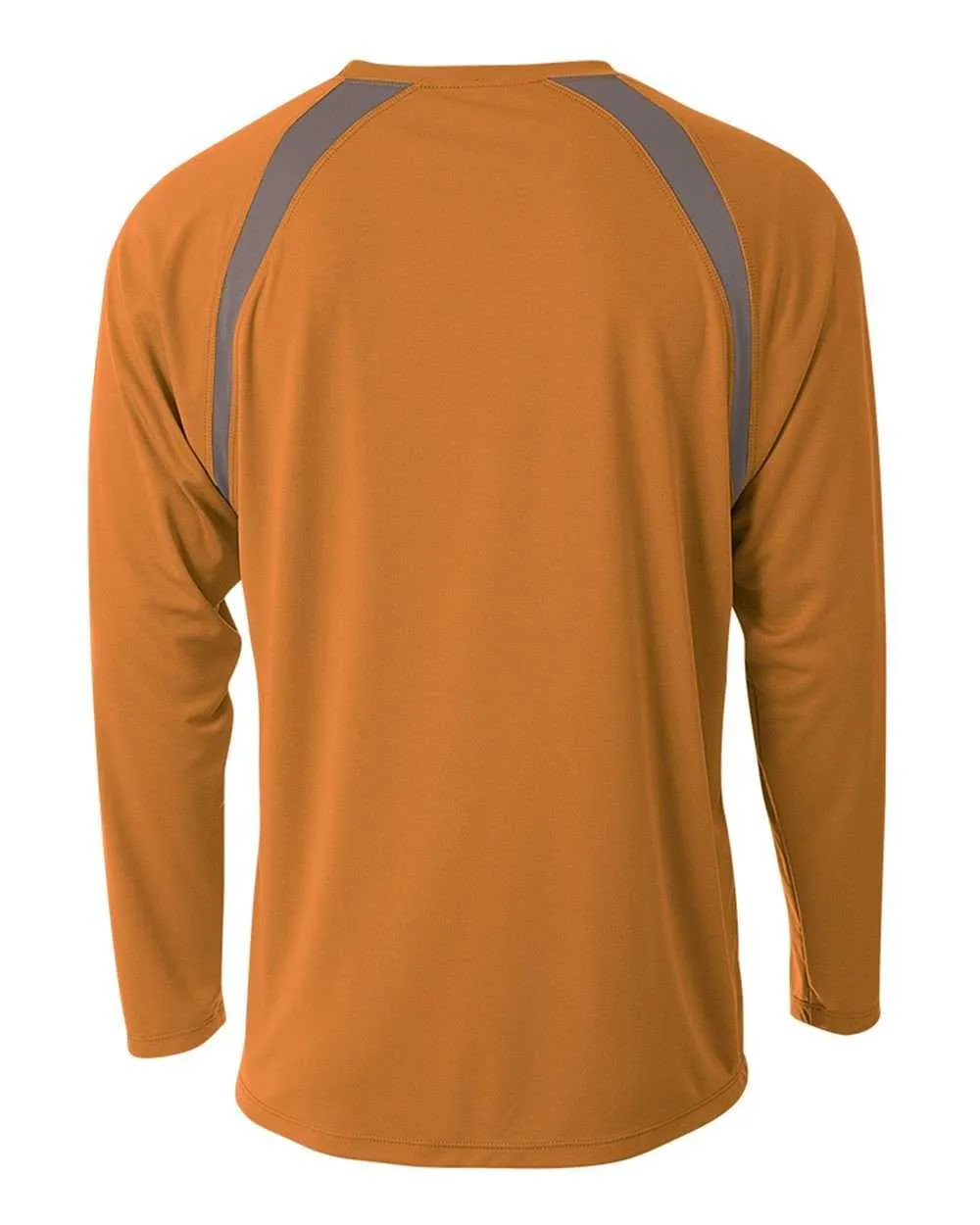 A4 N3003 Spartan Long Sleeve Color Block Crew - Orange Graphite