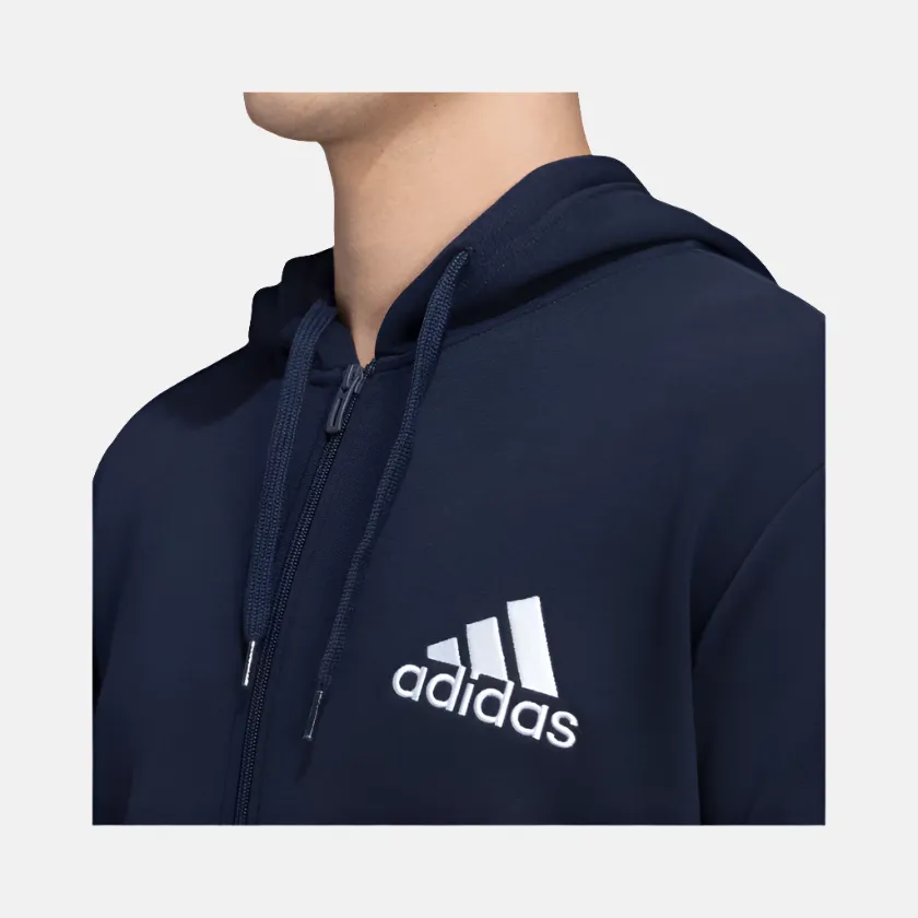 Adidas Color Block Fullzip Men's Training Hoodie -Legend Ink / Scarlet