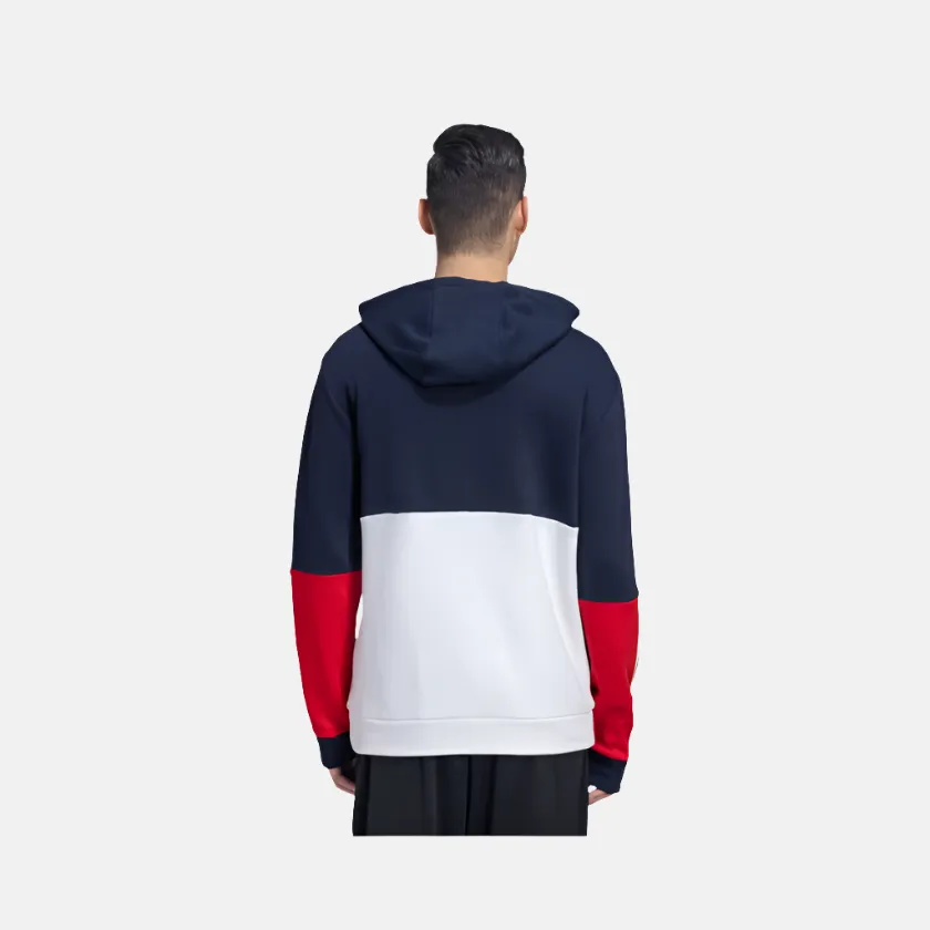 Adidas Color Block Fullzip Men's Training Hoodie -Legend Ink / Scarlet