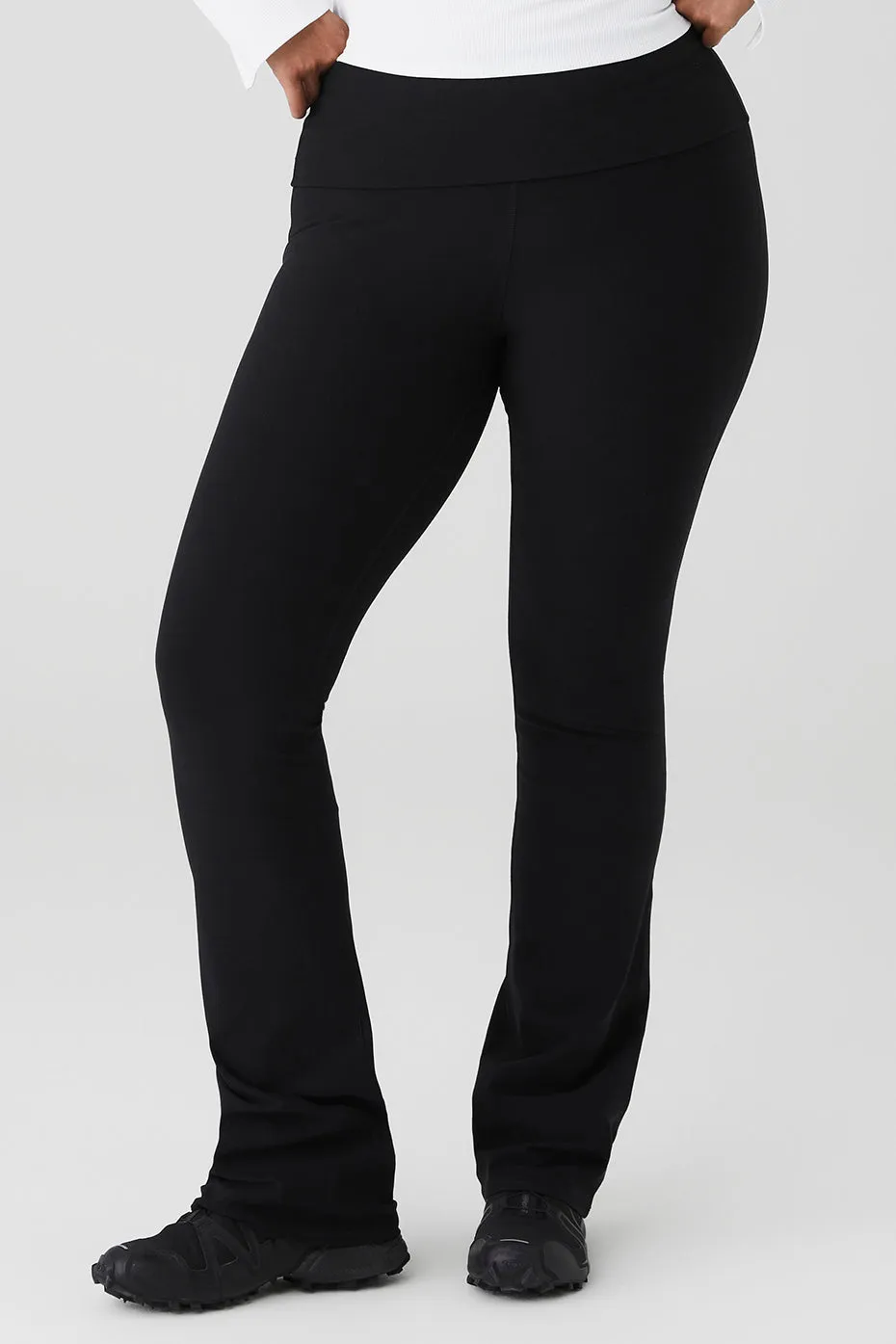 Alosoft Foldover Bootcut Legging - Black