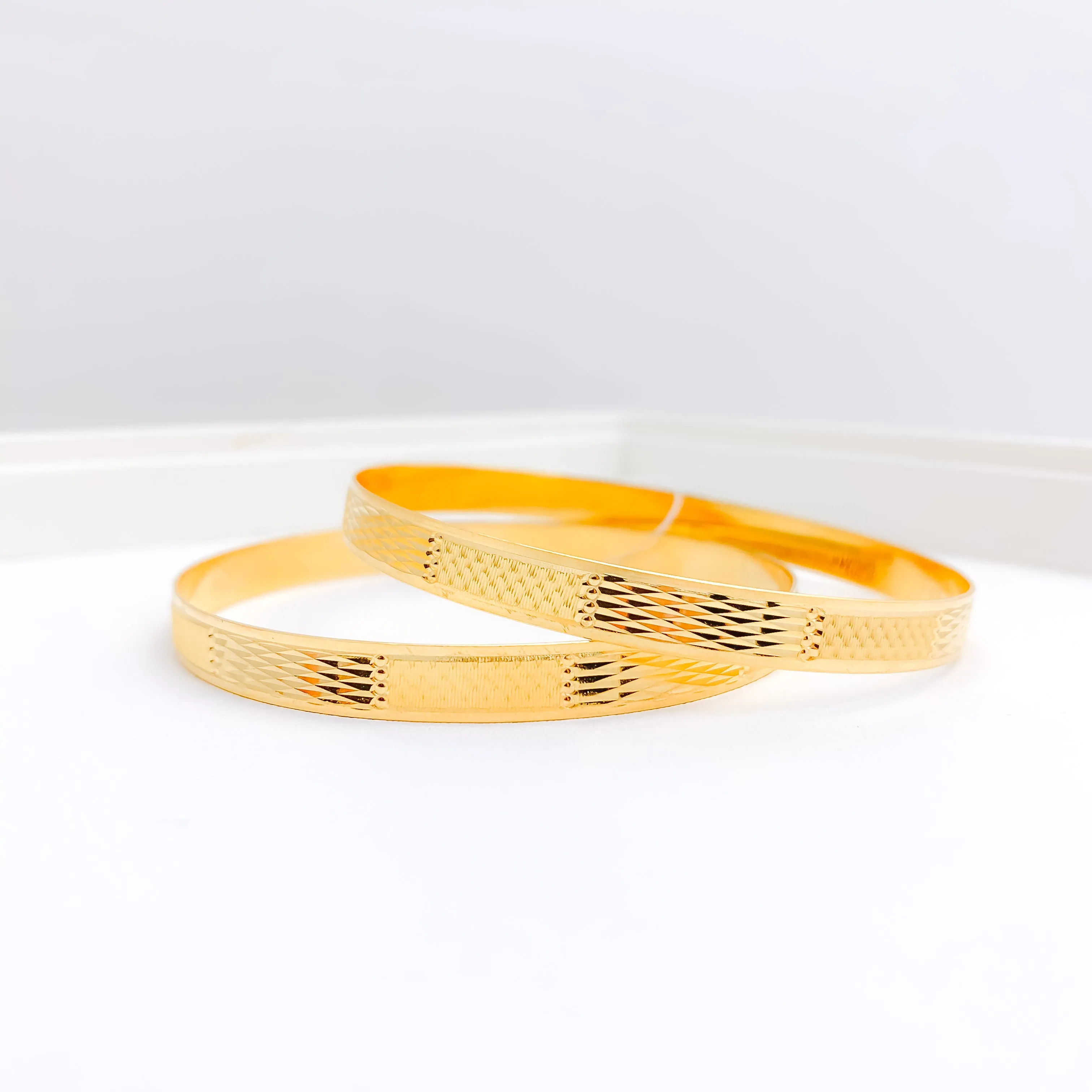 Alternating High Finish Bangle Pair