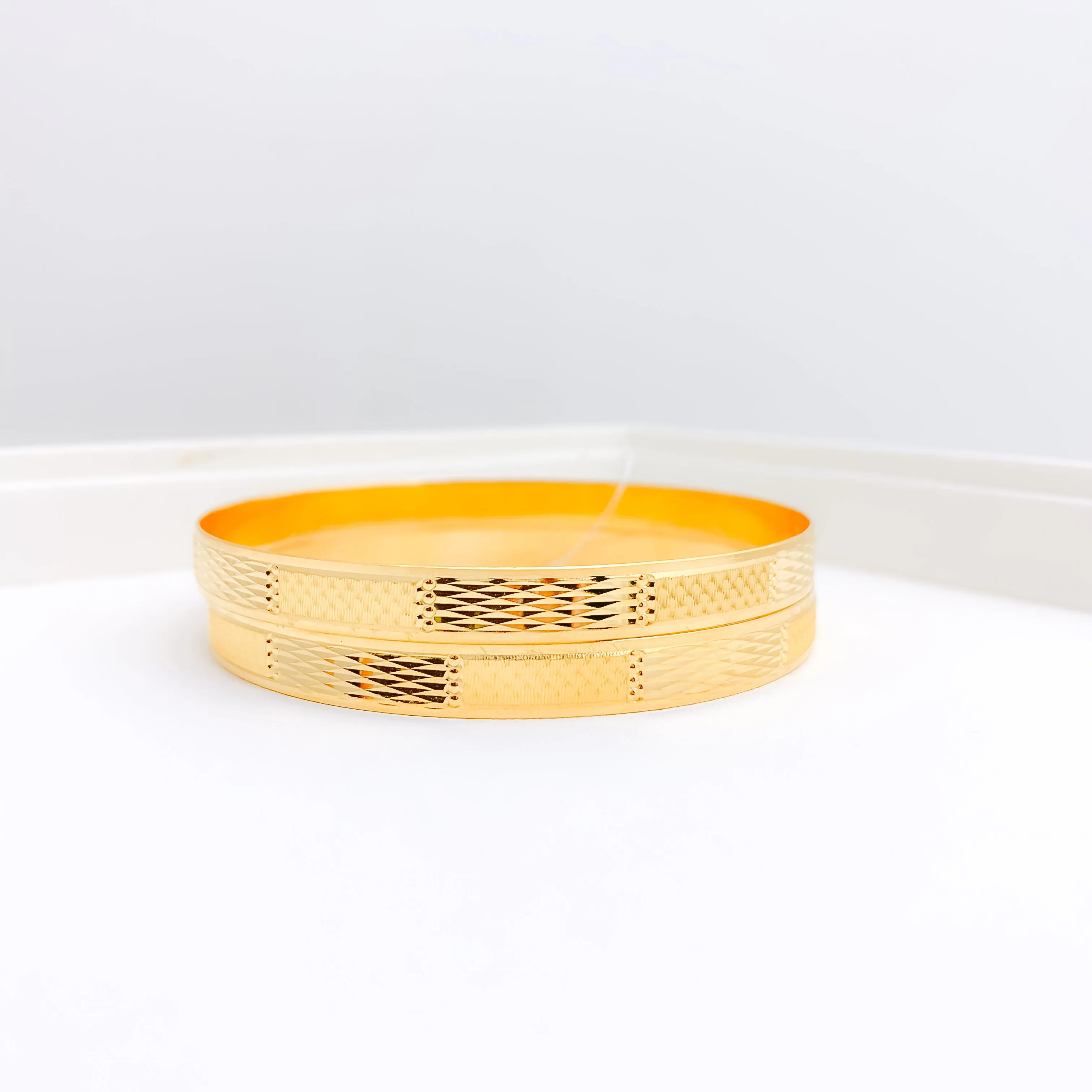 Alternating High Finish Bangle Pair