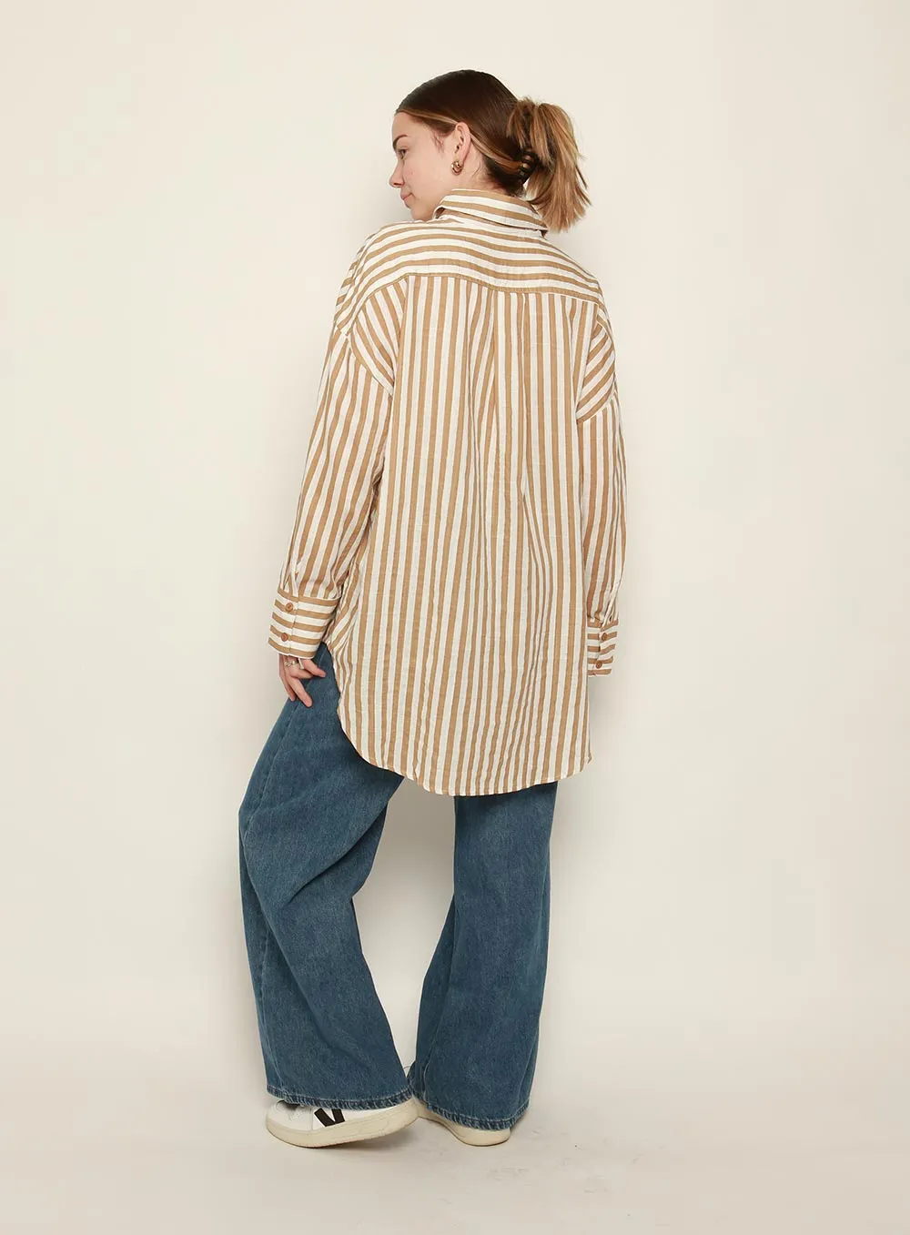 Andy Stripe Shirt-BEIGE