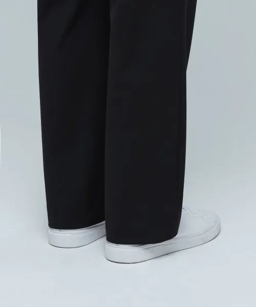 Aplaze Wide Banding Slacks Pants Black Unisex