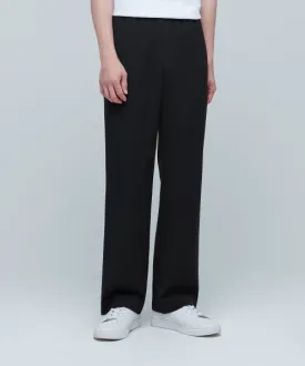 Aplaze Wide Banding Slacks Pants Black Unisex