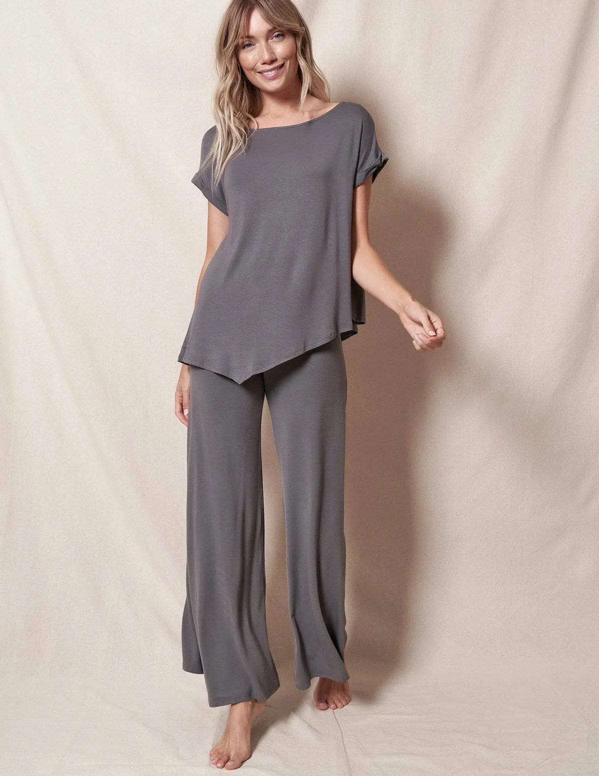 Bamboo Flare Pants - Grey