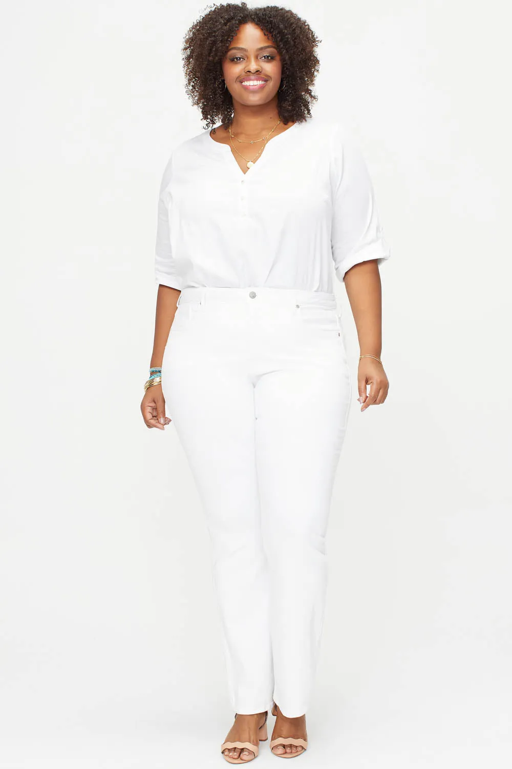 Barbara Bootcut Jeans In Plus Size - Optic White