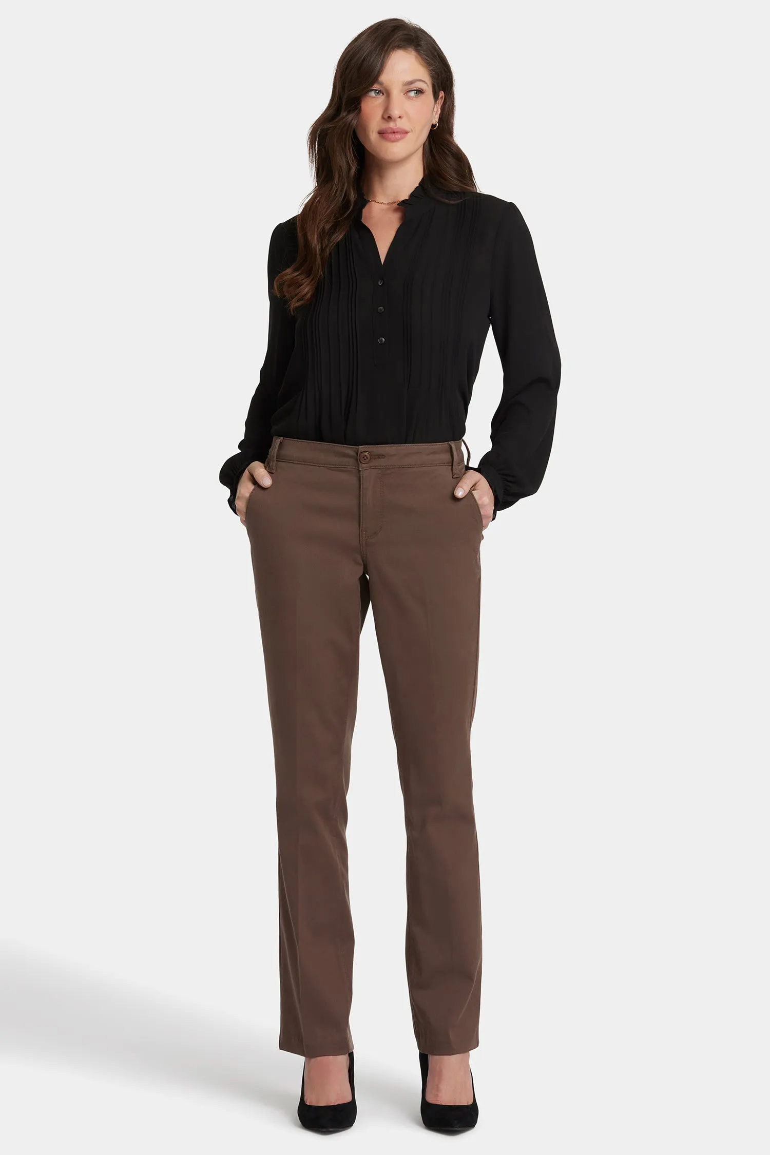 Barbara Bootcut Trouser Pants - Dark Wood