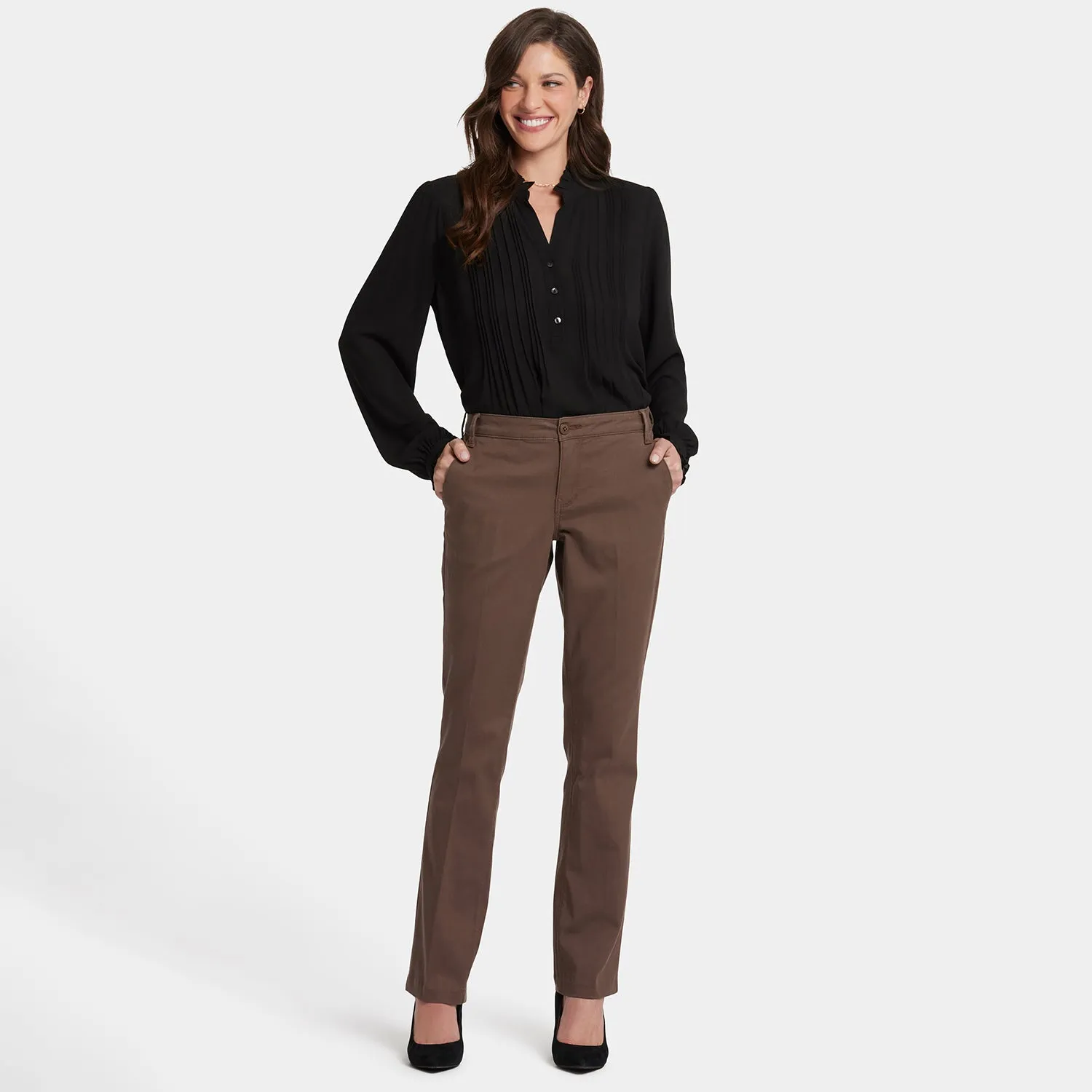 Barbara Bootcut Trouser Pants - Dark Wood