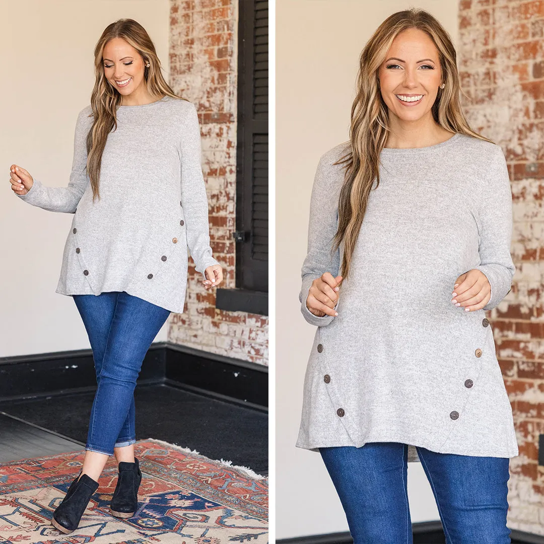 Battling Blush Top, Heather Gray