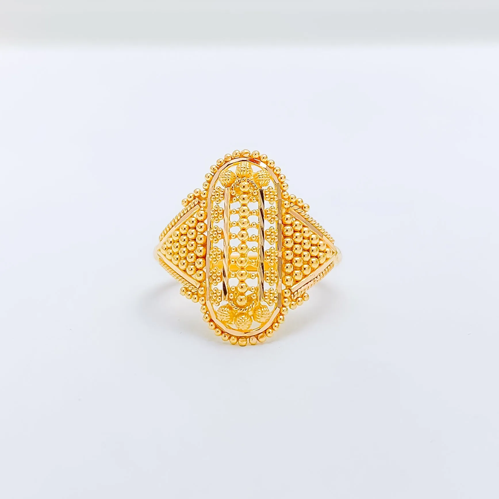 Beaded Gold Ring