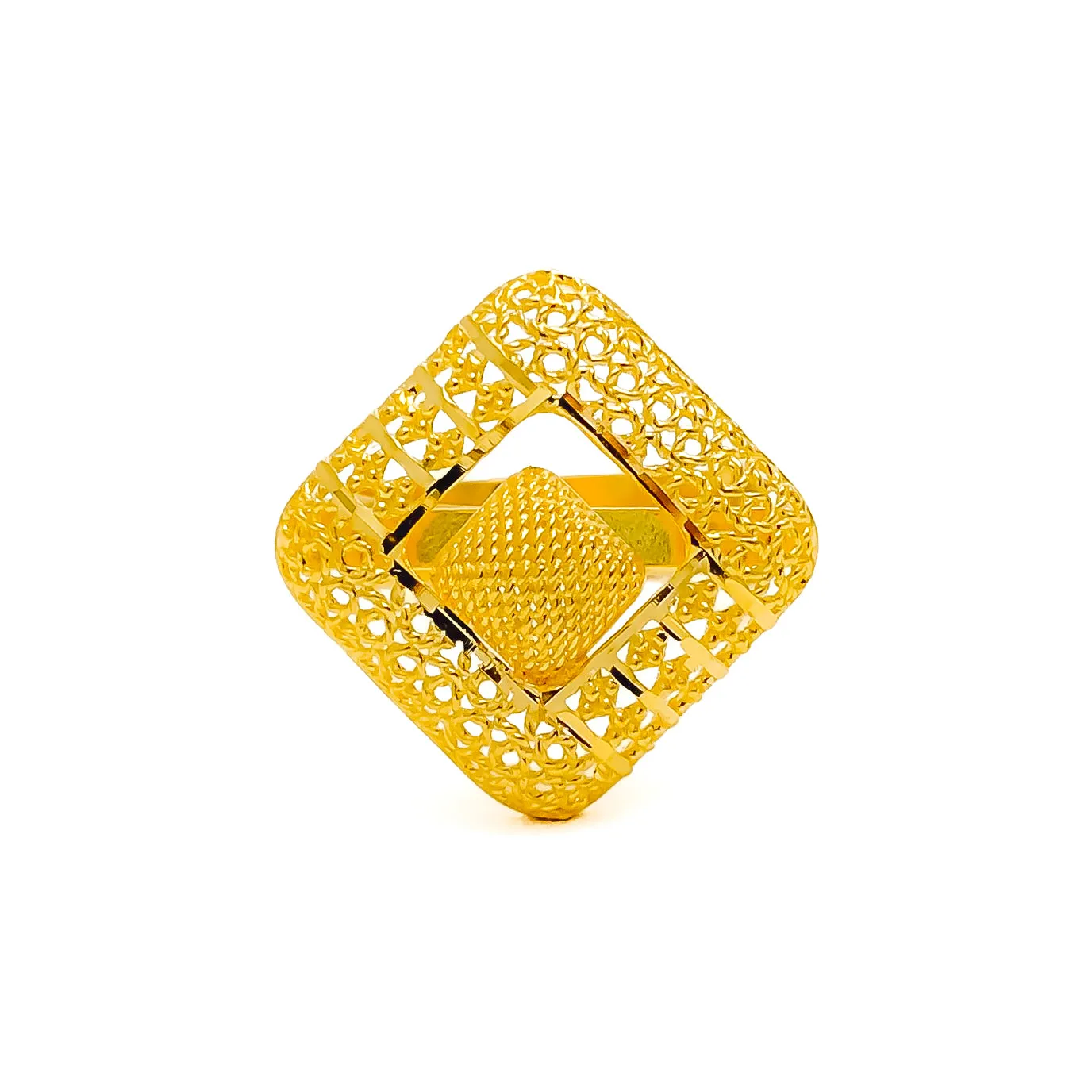 Beautiful Symmetrical 22k Gold Semi Statement Ring