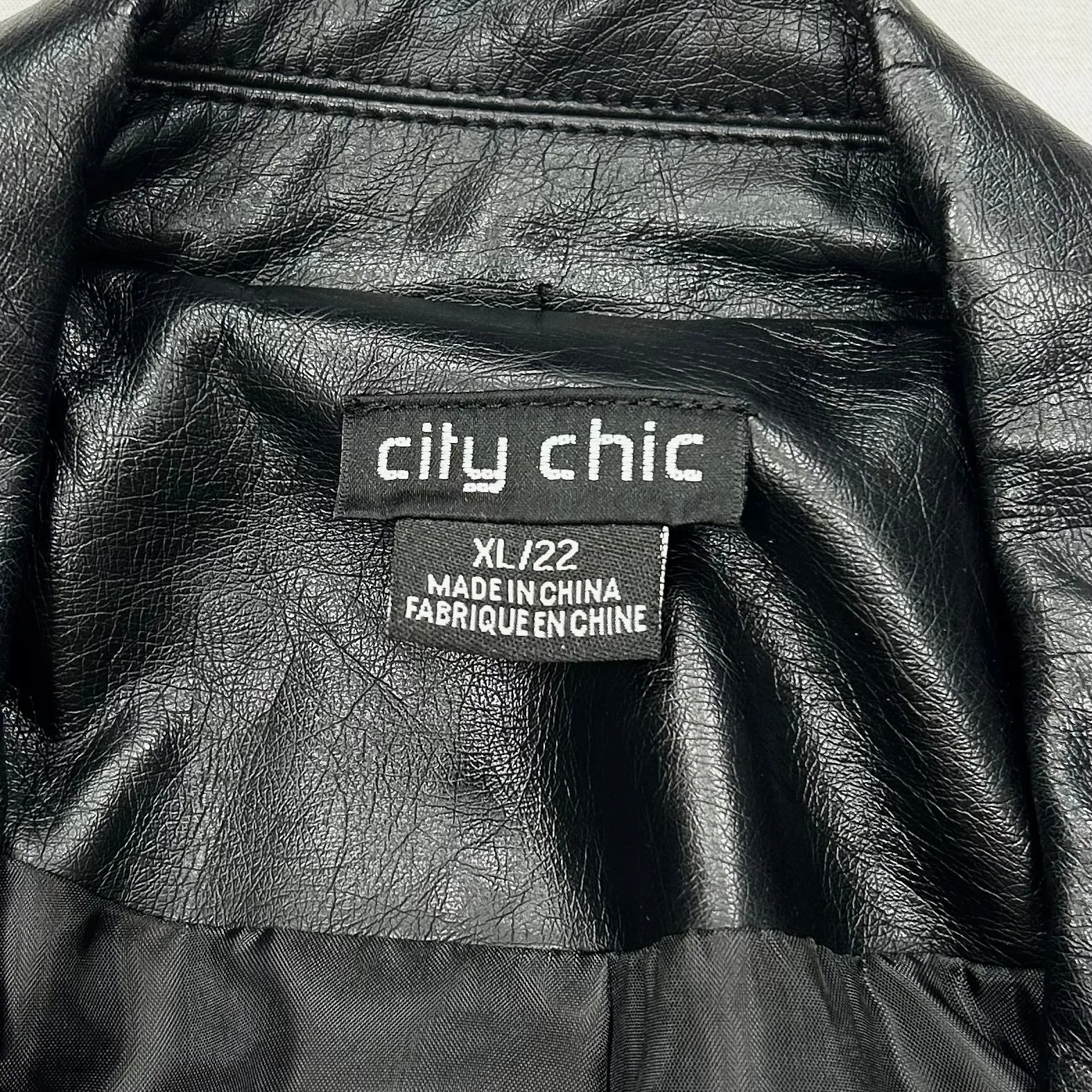 Black Jacket Moto By City Chic, Size: Xl