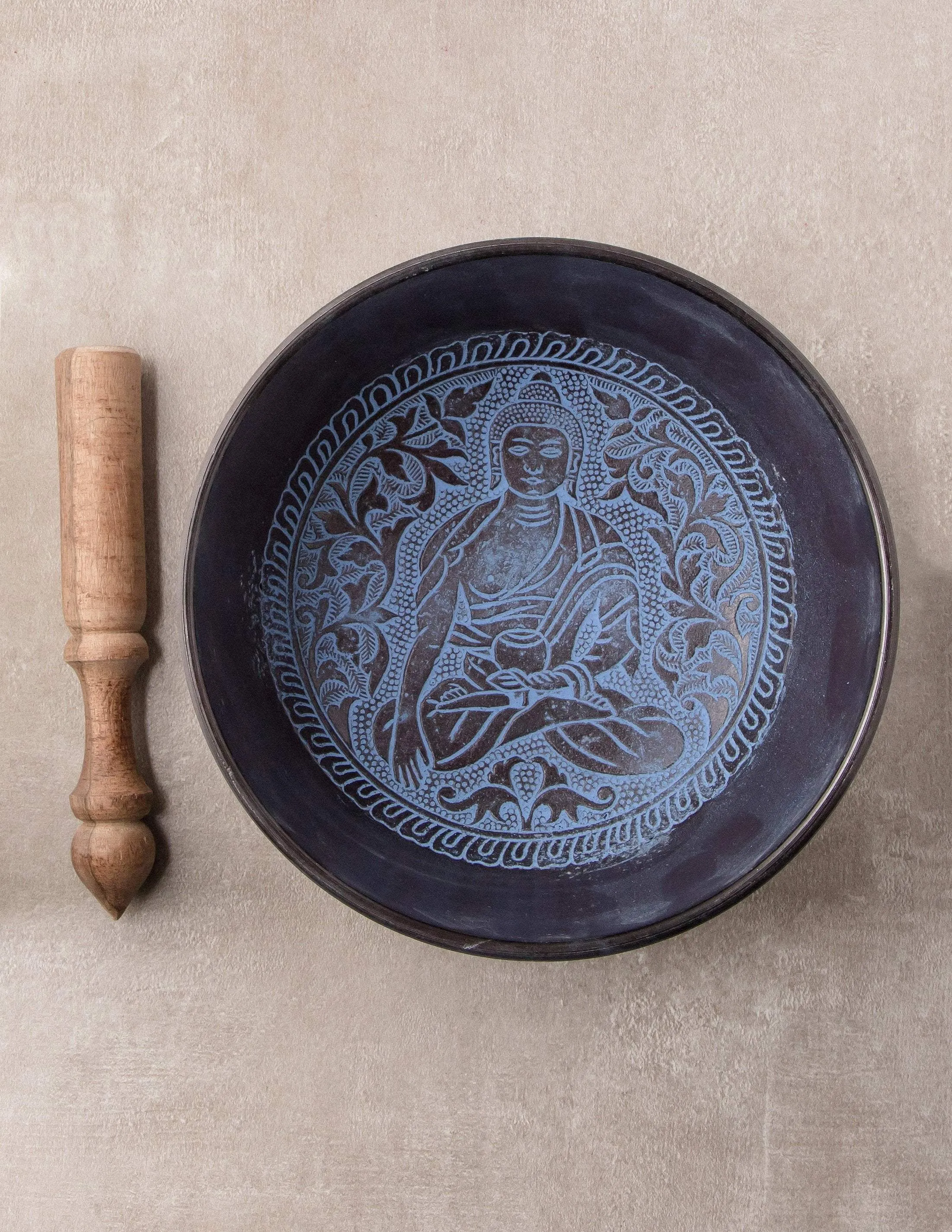 Blue Buddha Singing Bowl - 8 inch