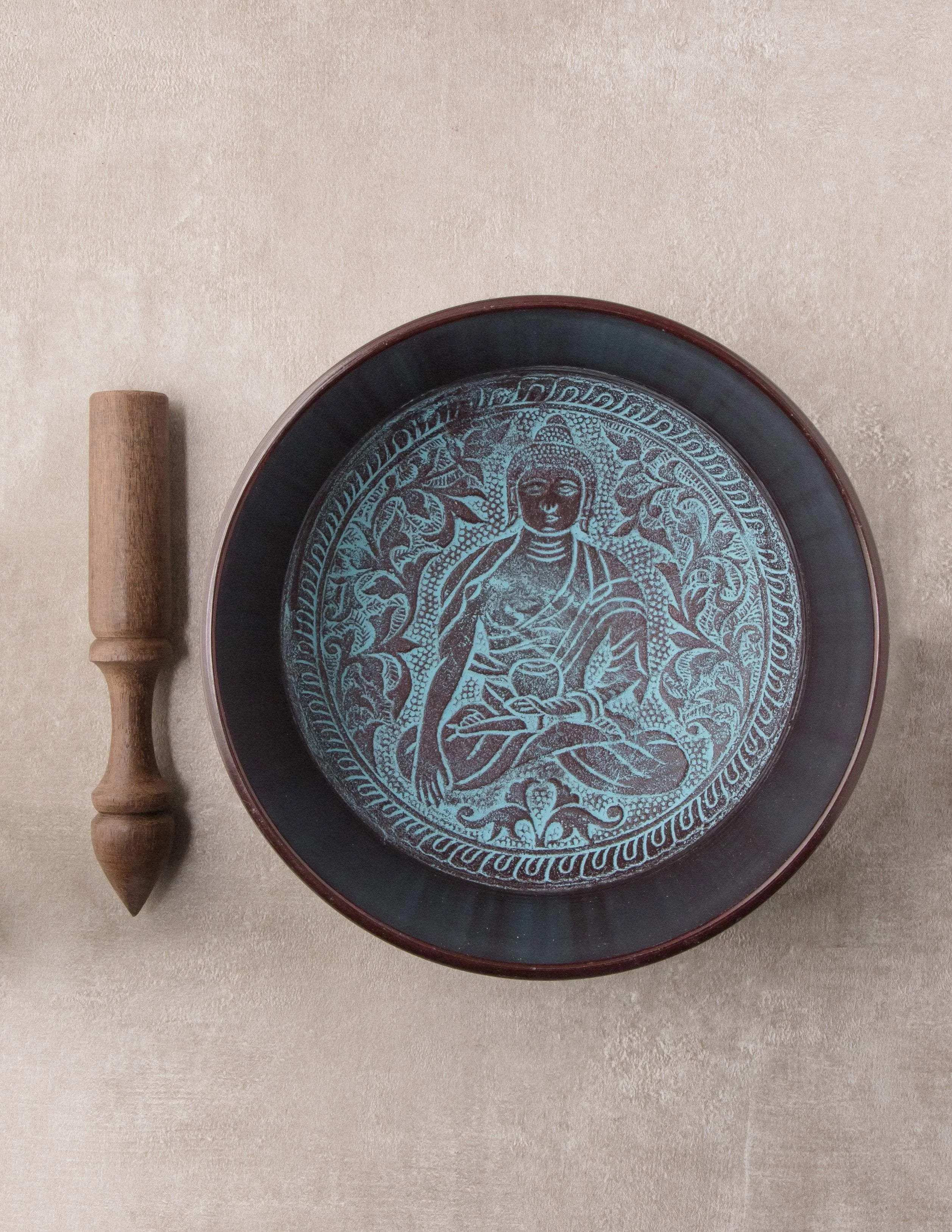 Blue Buddha Singing Bowl - 8 inch