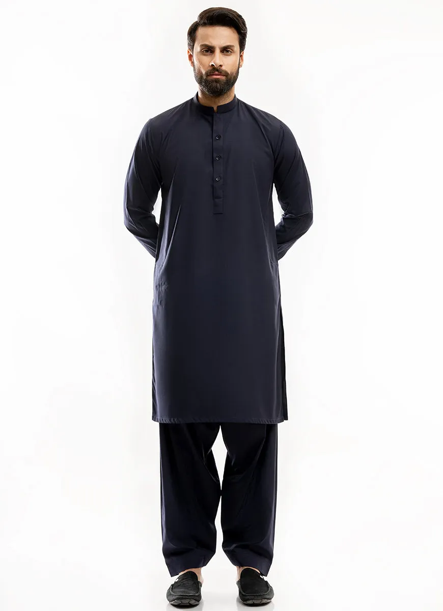 Blue Plain, Synthetic Bosky Shalwar Kameez