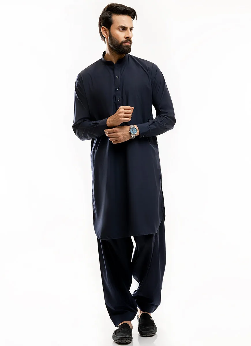 Blue Plain, Synthetic Bosky Shalwar Kameez