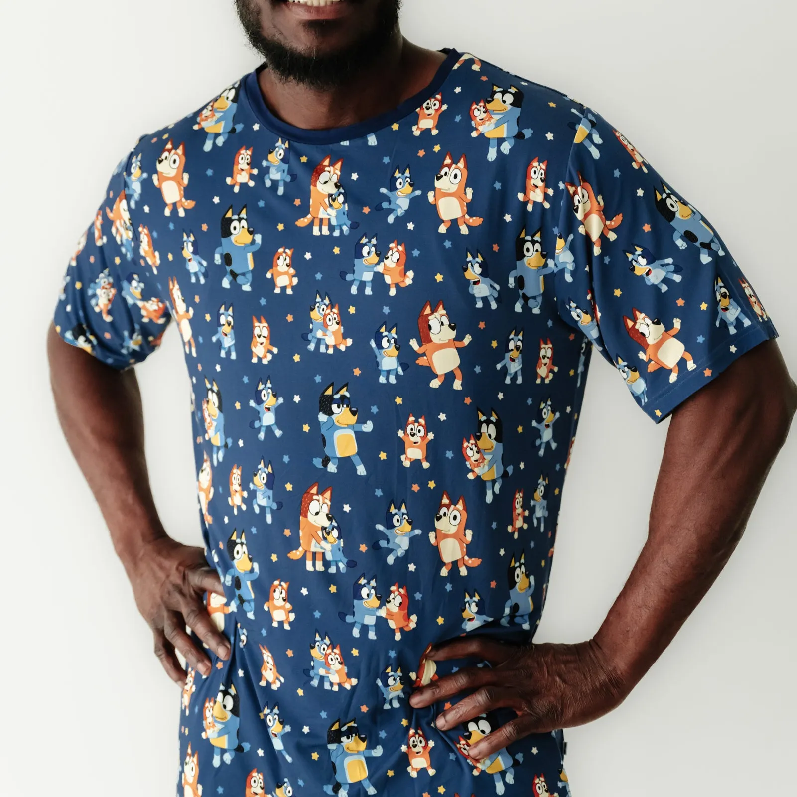 Bluey Dance Mode Men's Short Sleeve Pajama Top