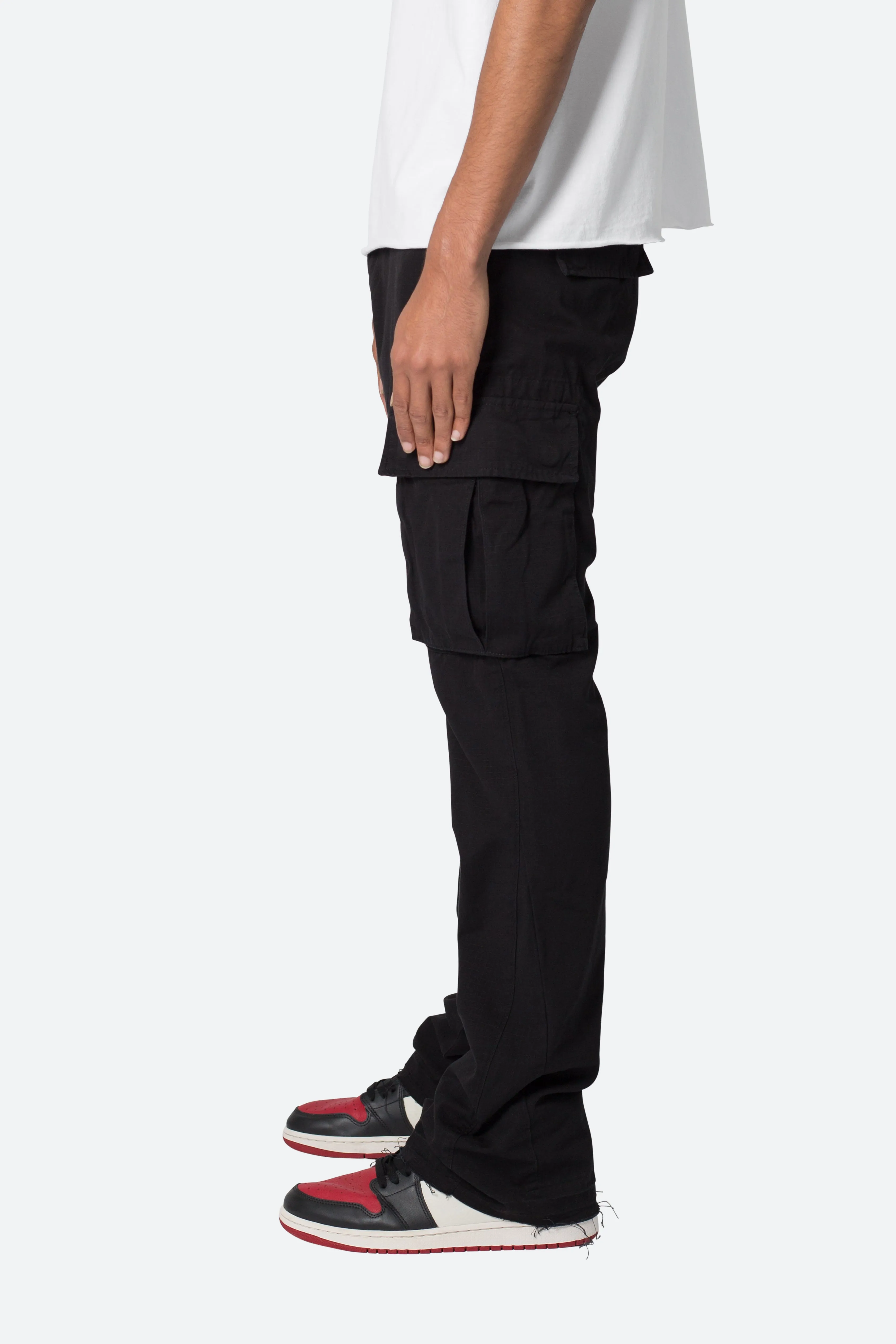 Bootcut Cargo Pants - Black