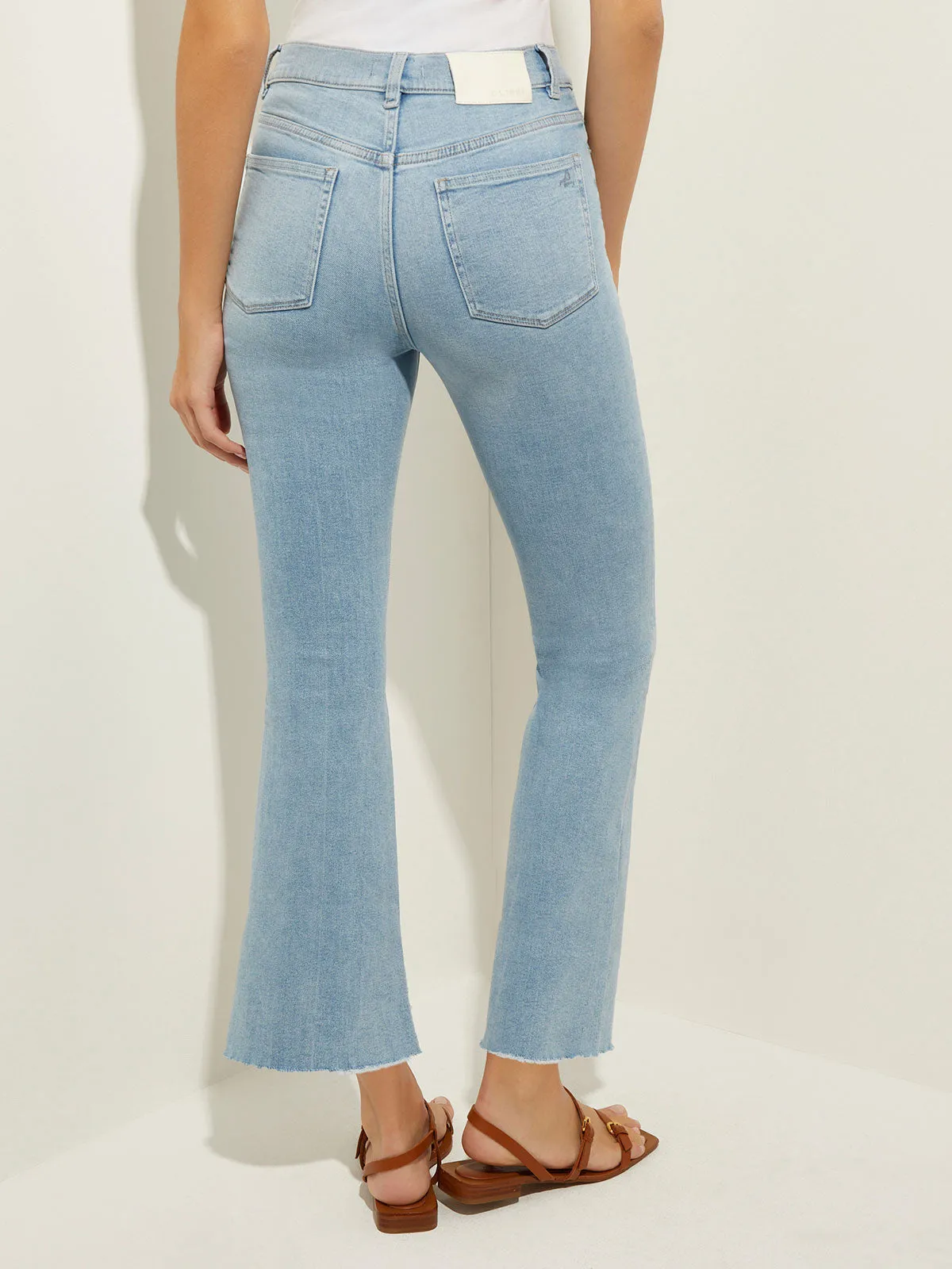 Bridget High-Rise Cropped Bootcut Jeans, Light Blue