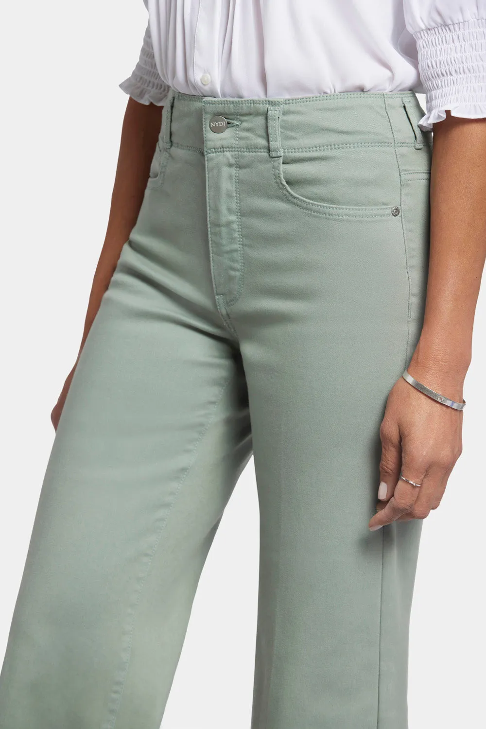 Brigitte Wide Leg Capri Jeans - Lily Pad