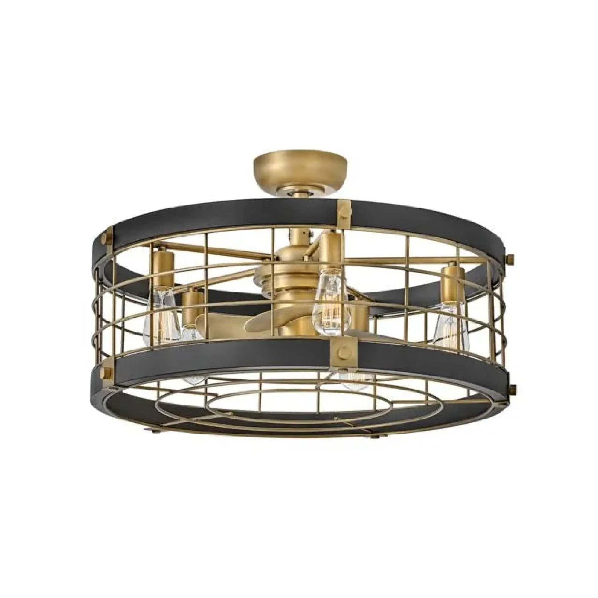 Bryce 27" LED Fandelier - Heritage Brass