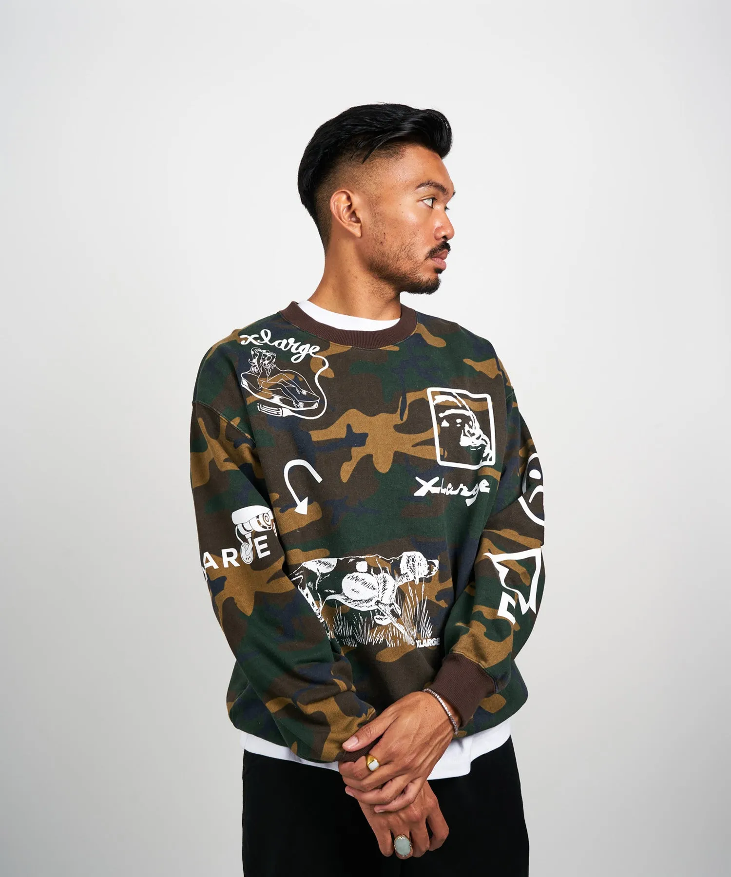 CAMO CREW NECK SWEAT