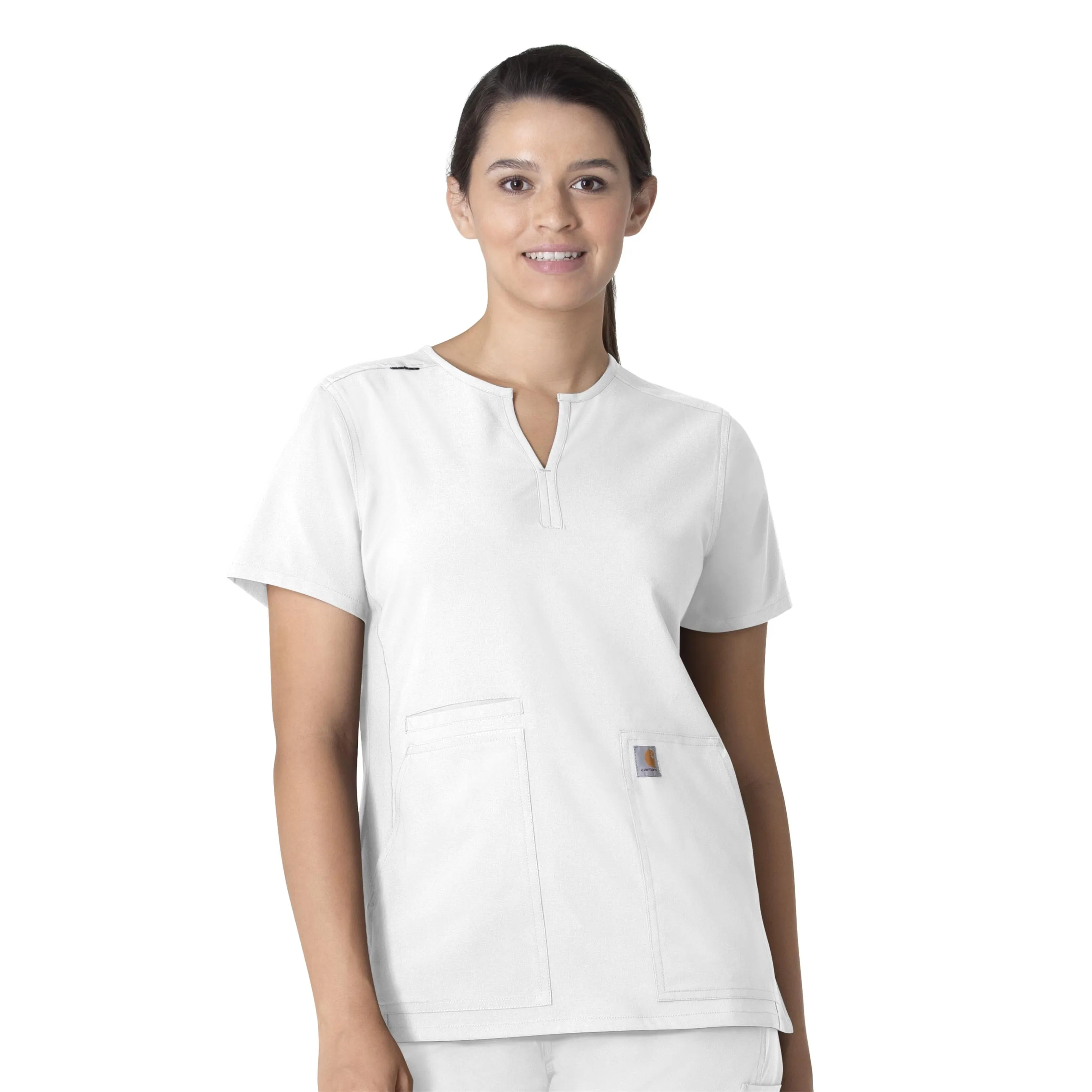 Carhartt Force Essentials Women's Notch Neck Tunic Scrub Top - White