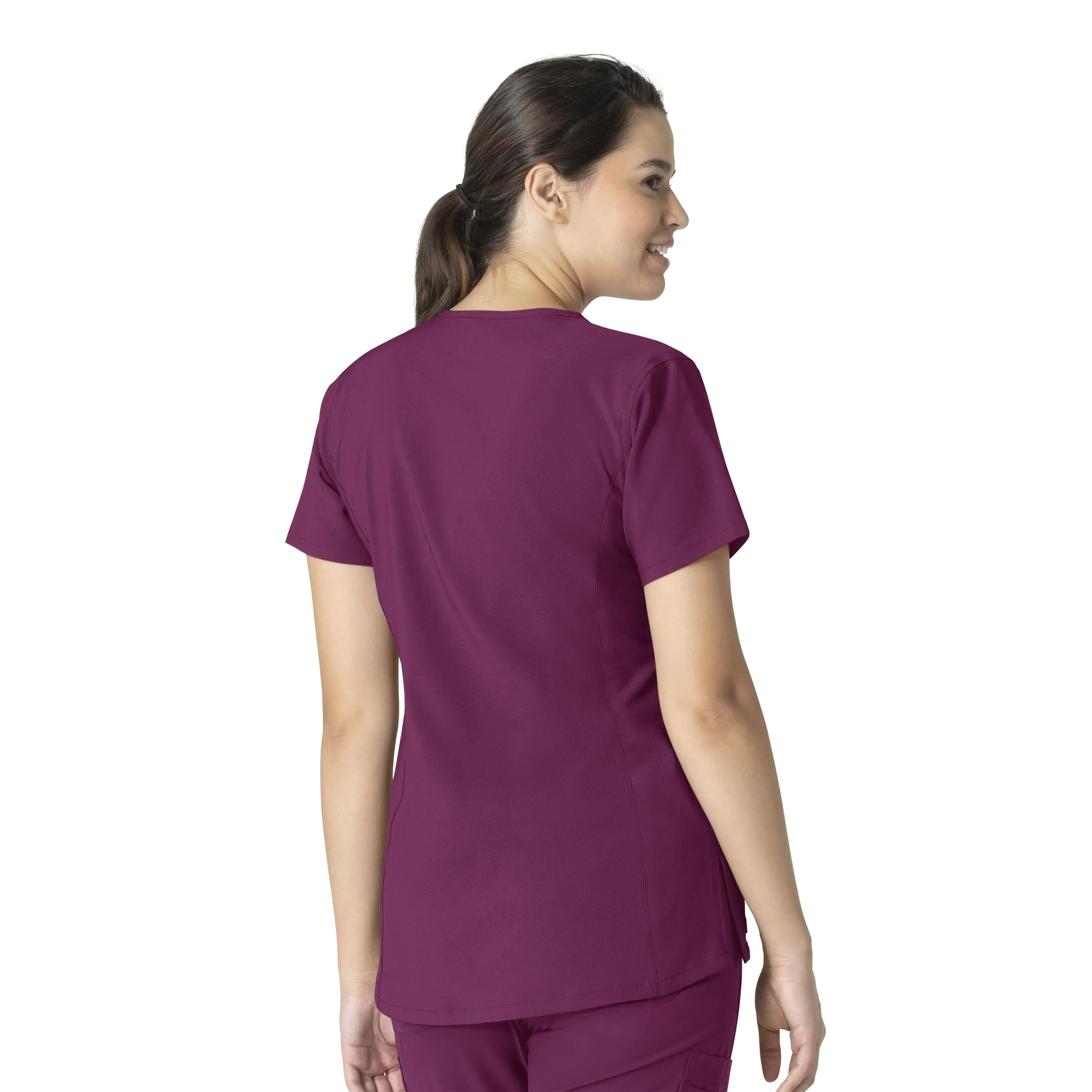 Carhartt Force Essentials Women's Notch Neck Tunic Scrub Top - Wine