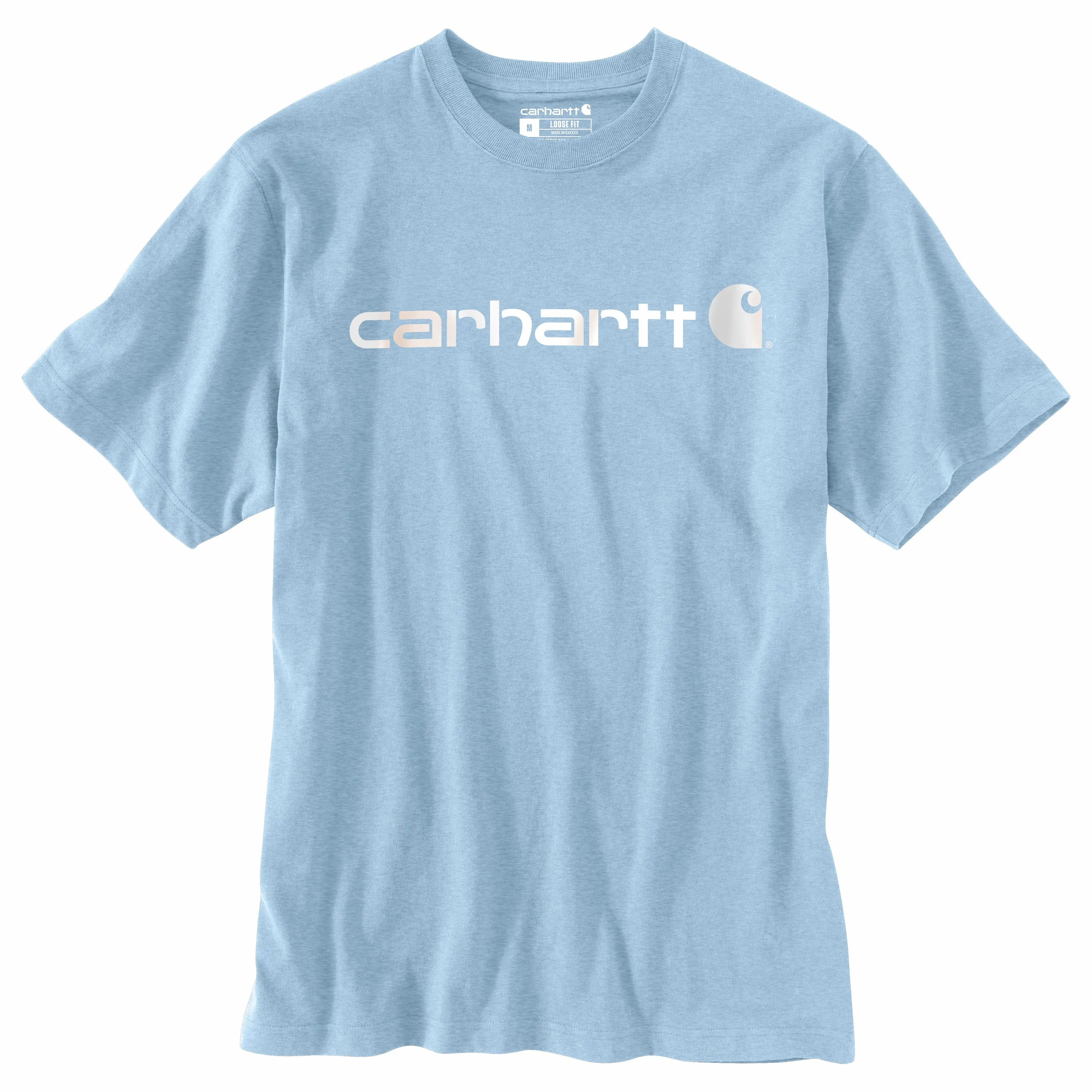 Carhartt Men's Signature Logo Short Sleeve T-Shirt_Tourmaline Heather