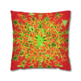 Christmas Mandala Art Pillowcase - Hand-drawn Design