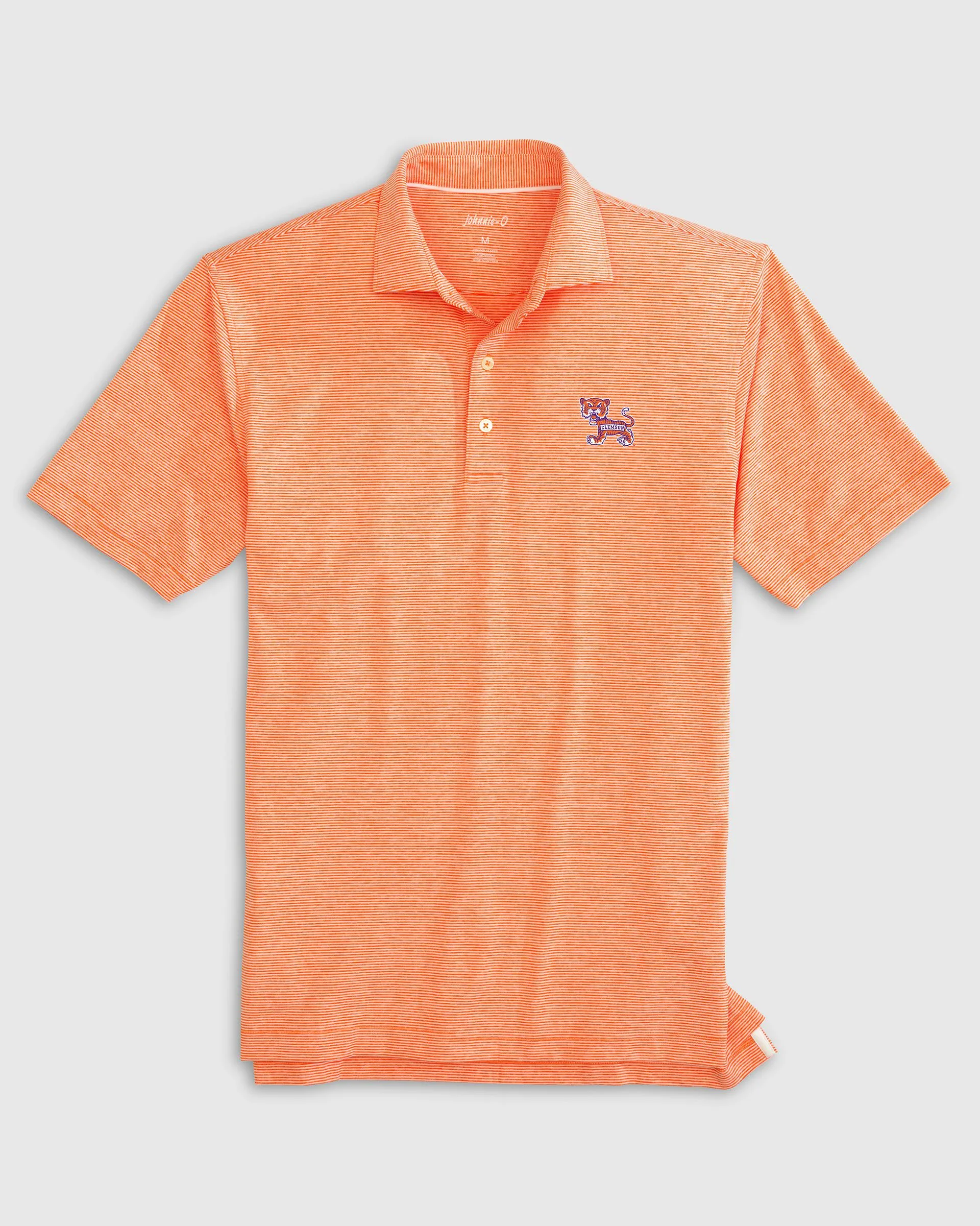 Clemson Lyndonn Striped Jersey Performance Polo - Vault Logo