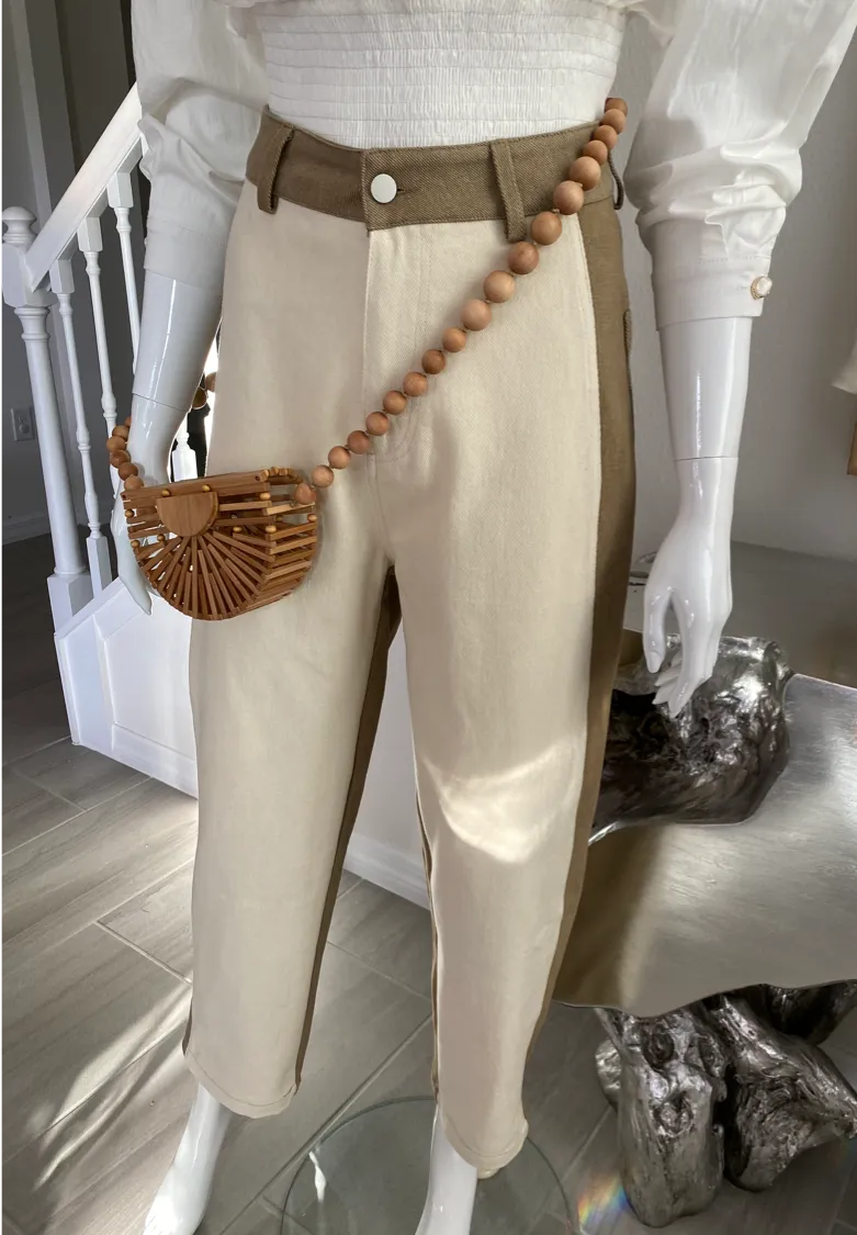 Color Block Runway Jeans Pants