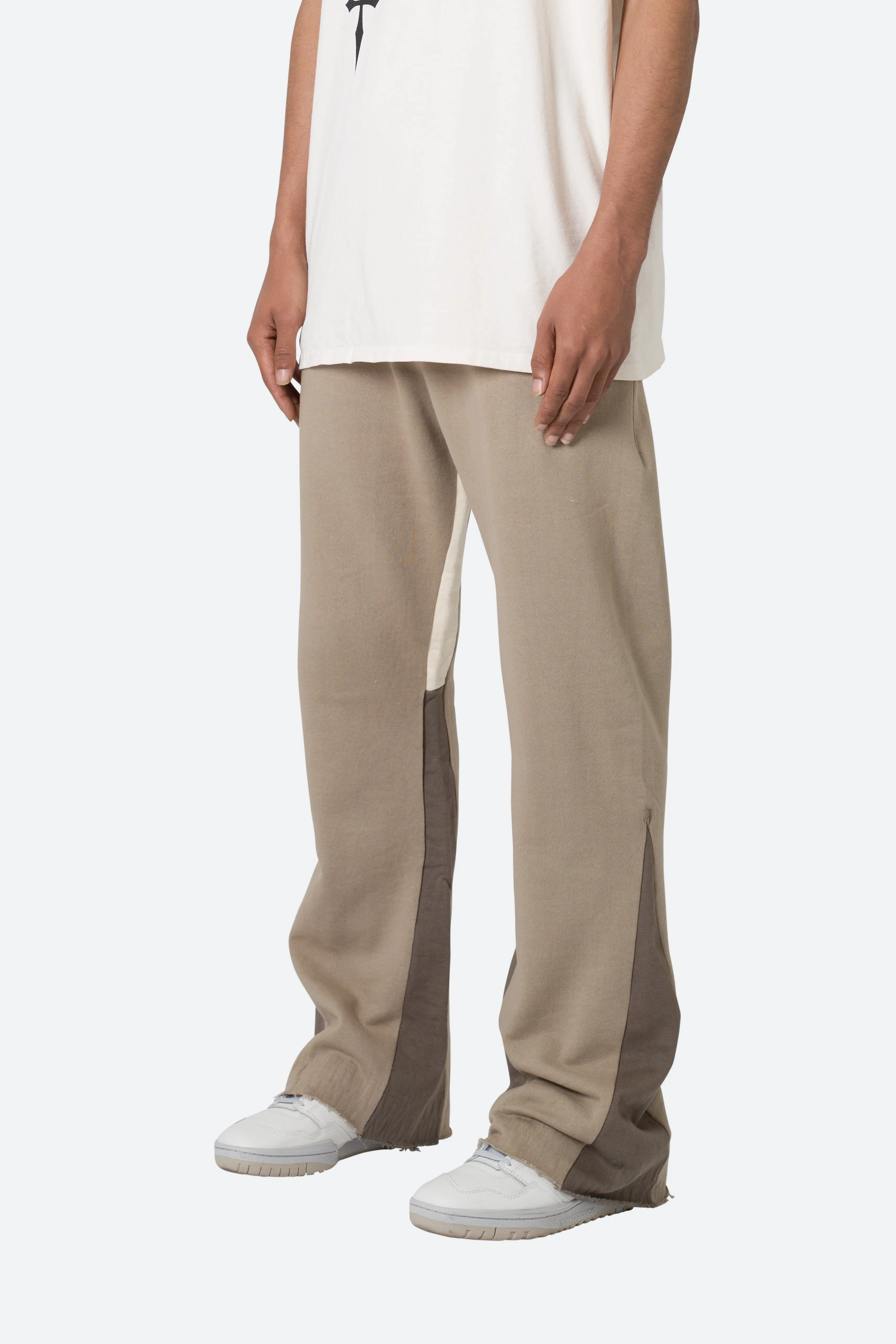 Contrast Bootcut Sweatpants - Earth