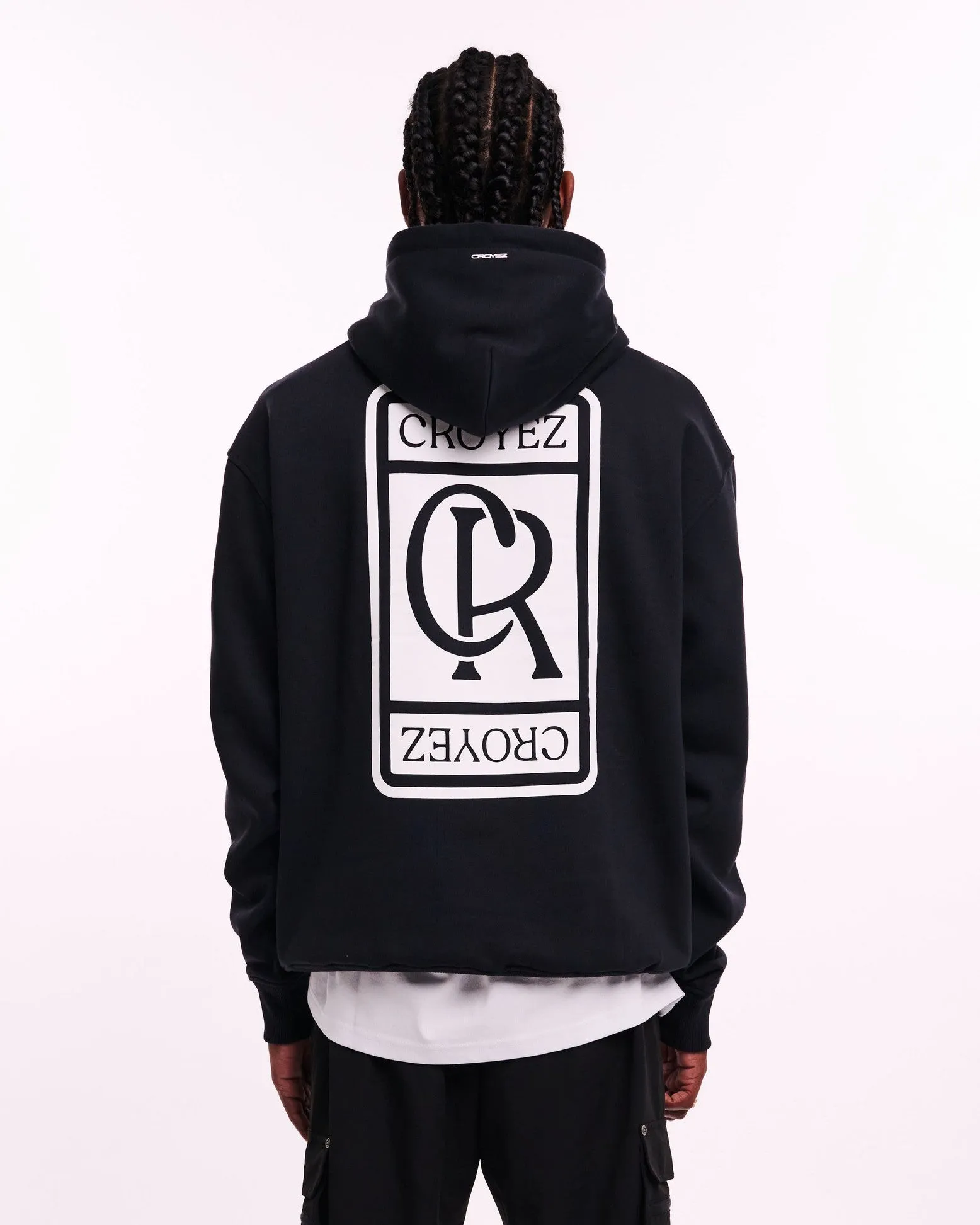 CROYEZ INITIAL HOODIE - BLACK/WHITE