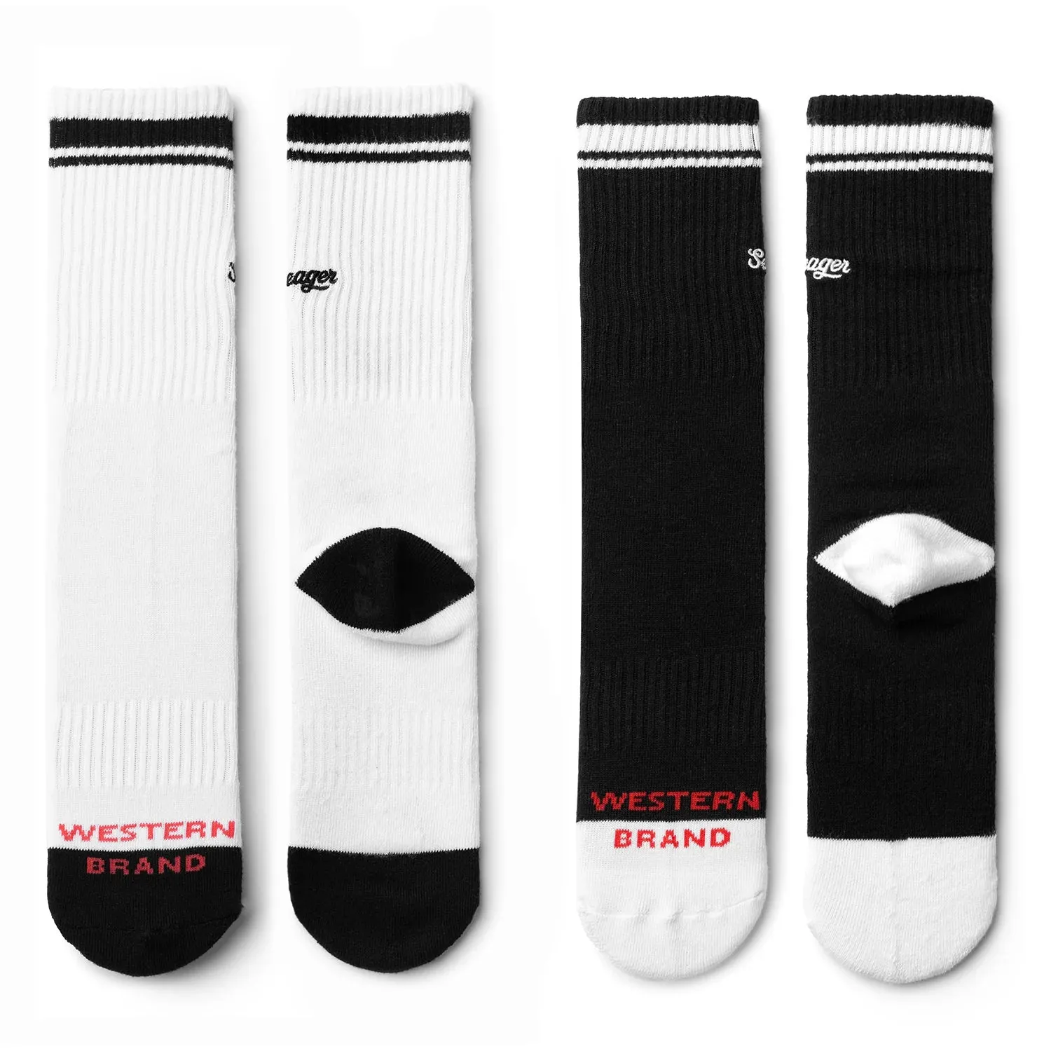 Daily Crew Socks | Black & White | Seager Co.