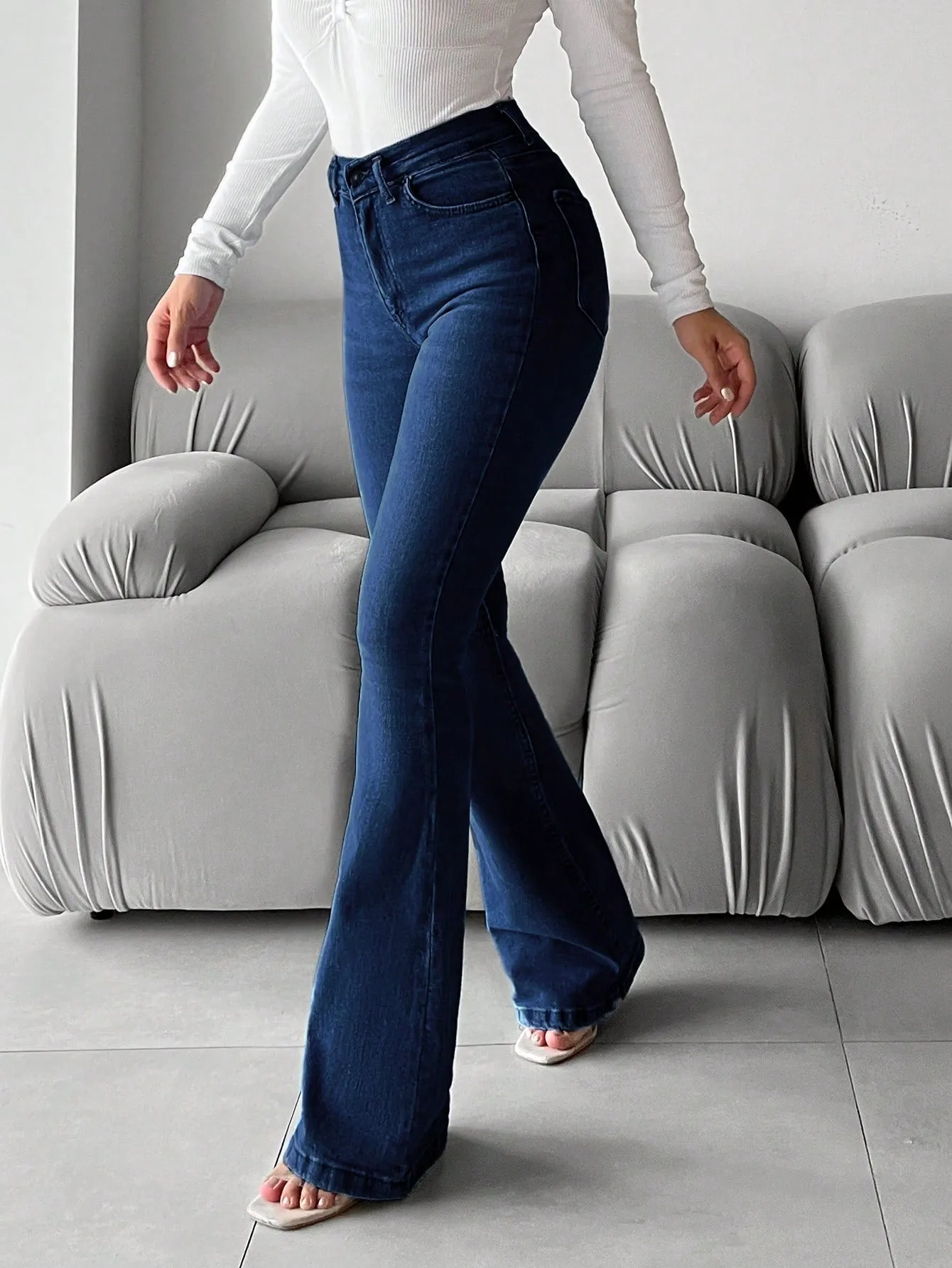 Dark Blue Bootcut Flare Jeans