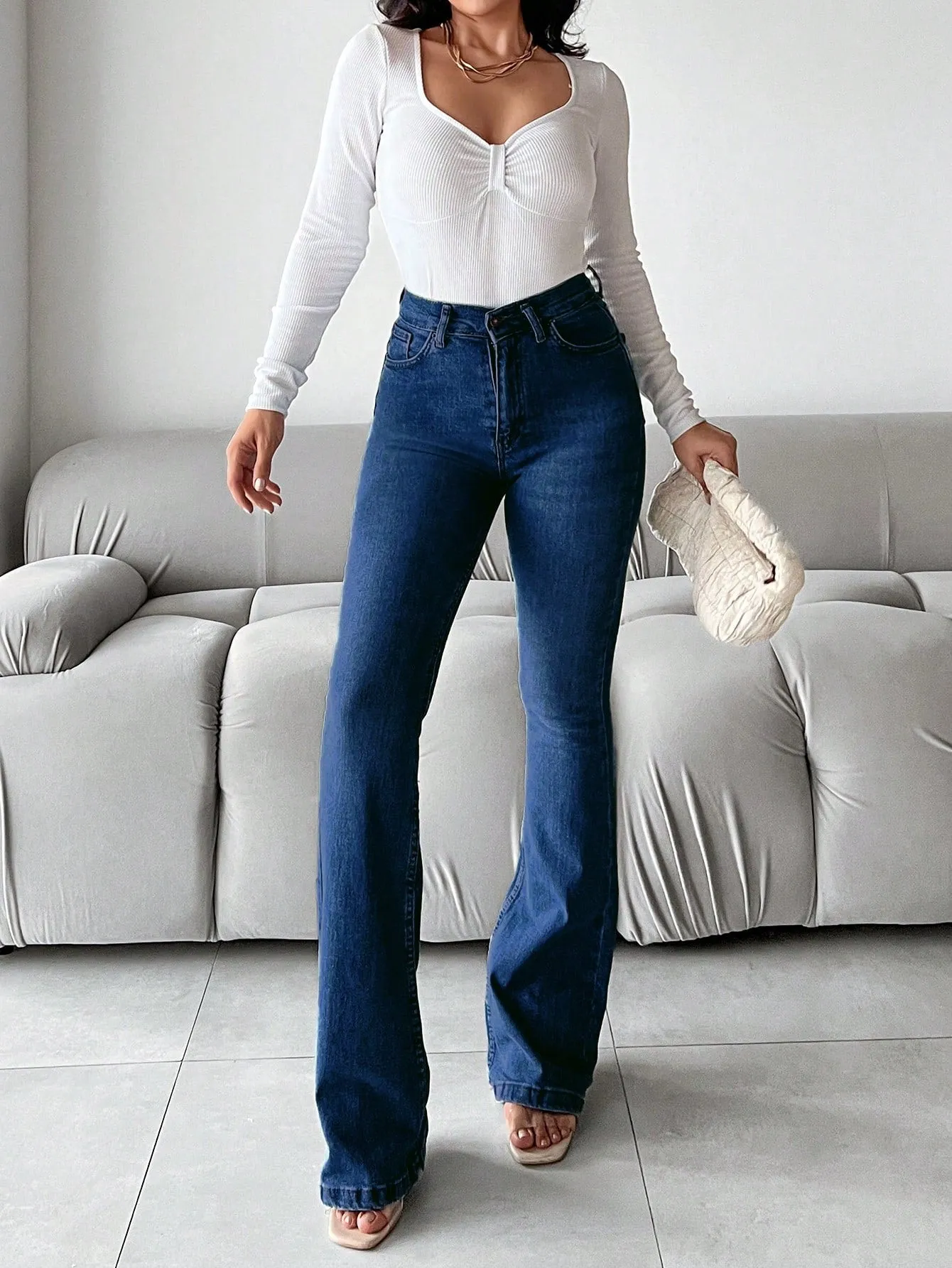 Dark Blue Bootcut Flare Jeans