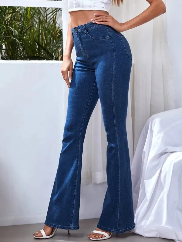 Dark Blue Bootcut Flare Jeans