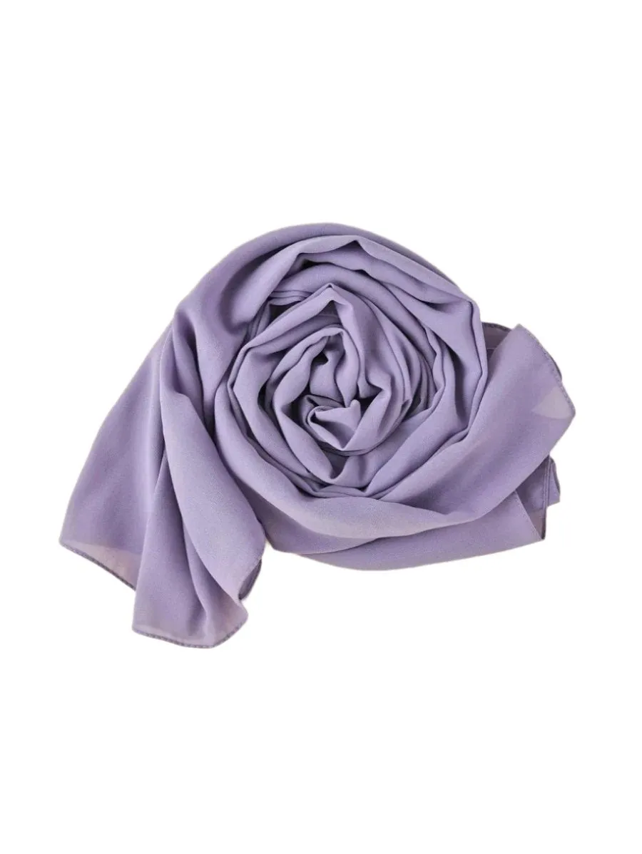 Dark Lavender Plain Chiffon Hijab