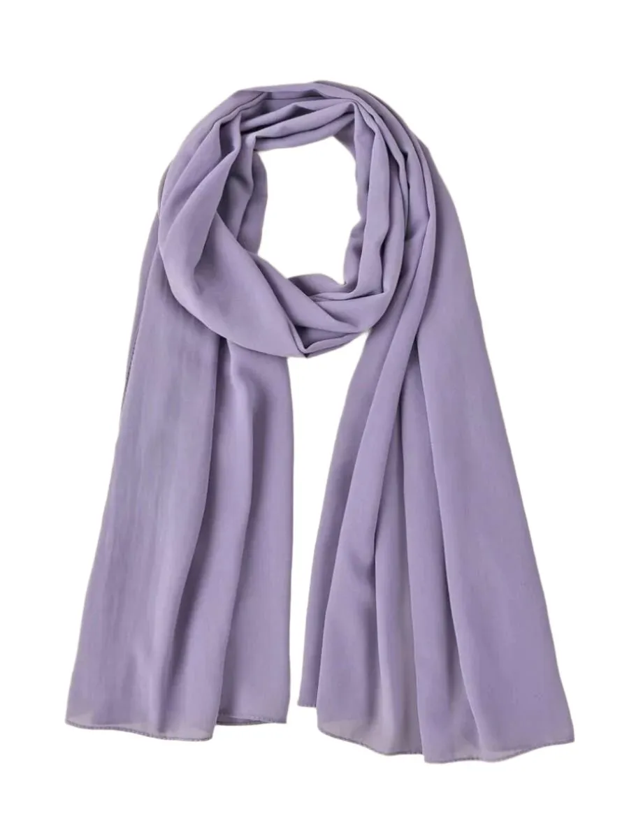 Dark Lavender Plain Chiffon Hijab