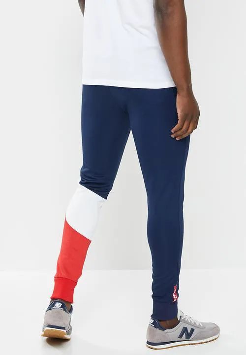 Diadora Slim Forma Track Pants Navy & Red